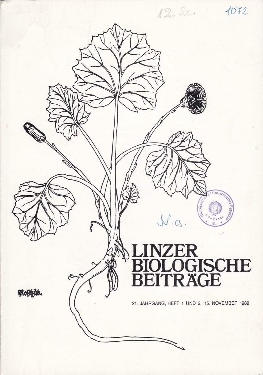 Linzer Biologische Beiträge 1989/21. évf. 1-2. füzet (Rippl-Rónai Múzeum CC BY-NC-ND)