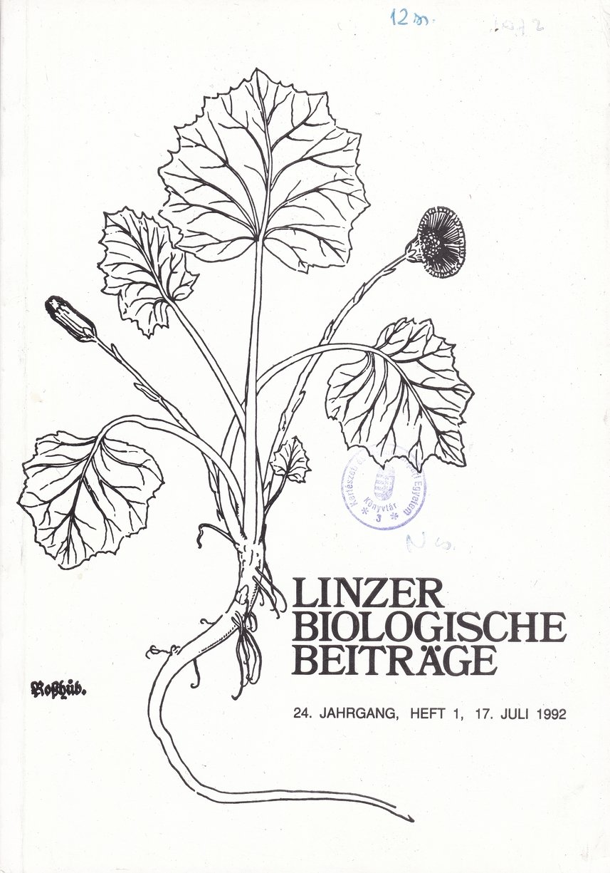 Linzer Biologische Beiträge 1992/24. évf. 1. füzet (Rippl-Rónai Múzeum CC BY-NC-ND)