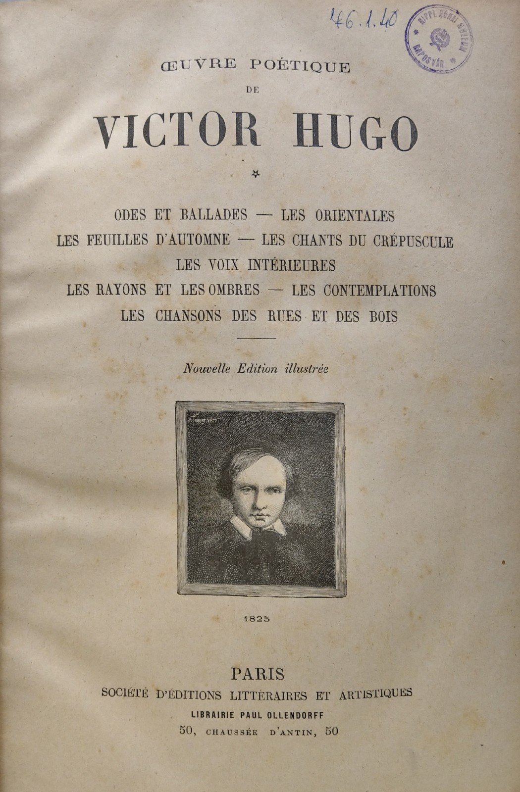 Victor Hugo: Ouvres complètes. Oeuvre poétique I. (Rippl-Rónai Múzeum CC BY-NC-ND)