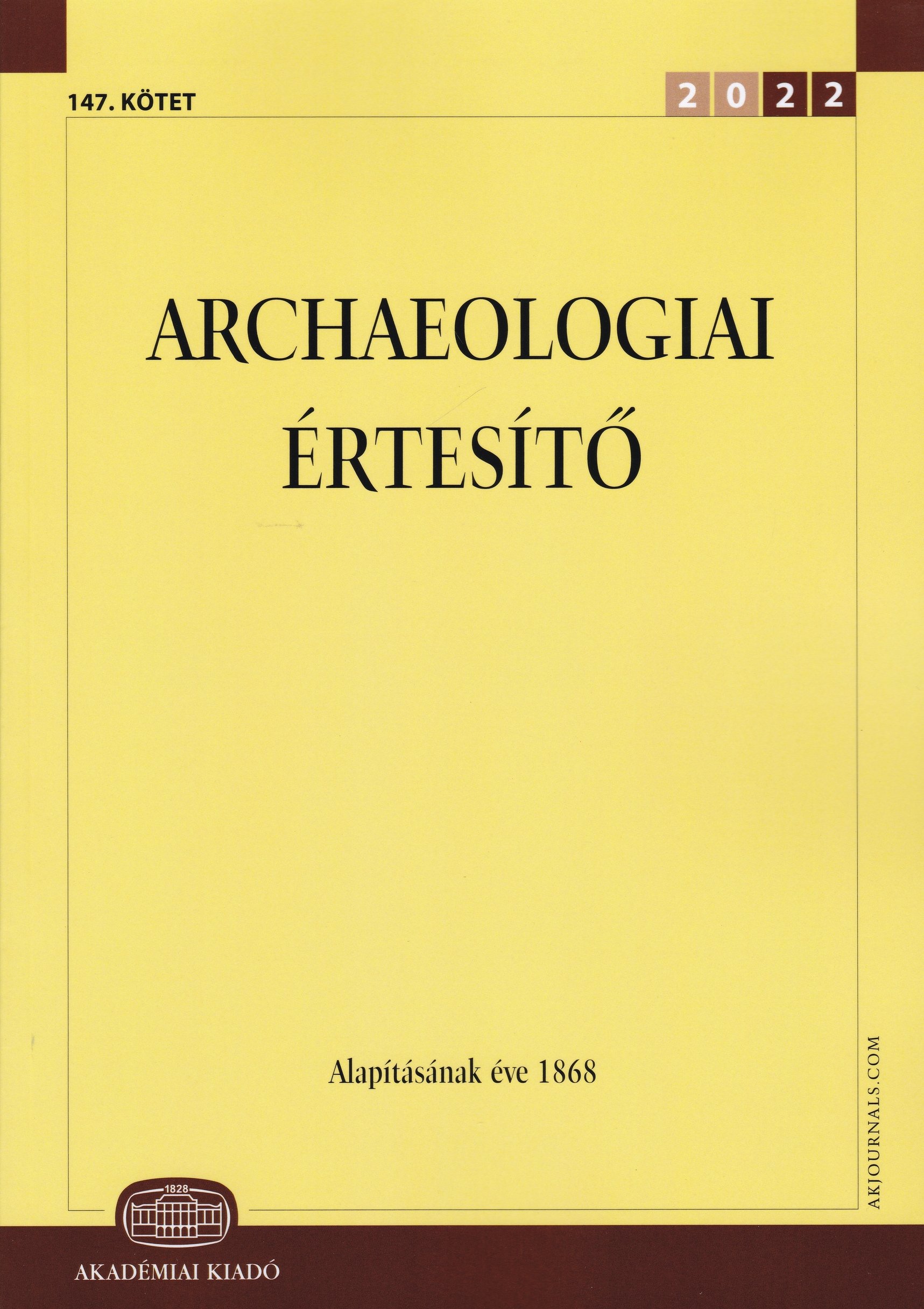 Archaeologiai Értesítő 2022/147. kötet (Rippl-Rónai Múzeum CC BY-NC-ND)