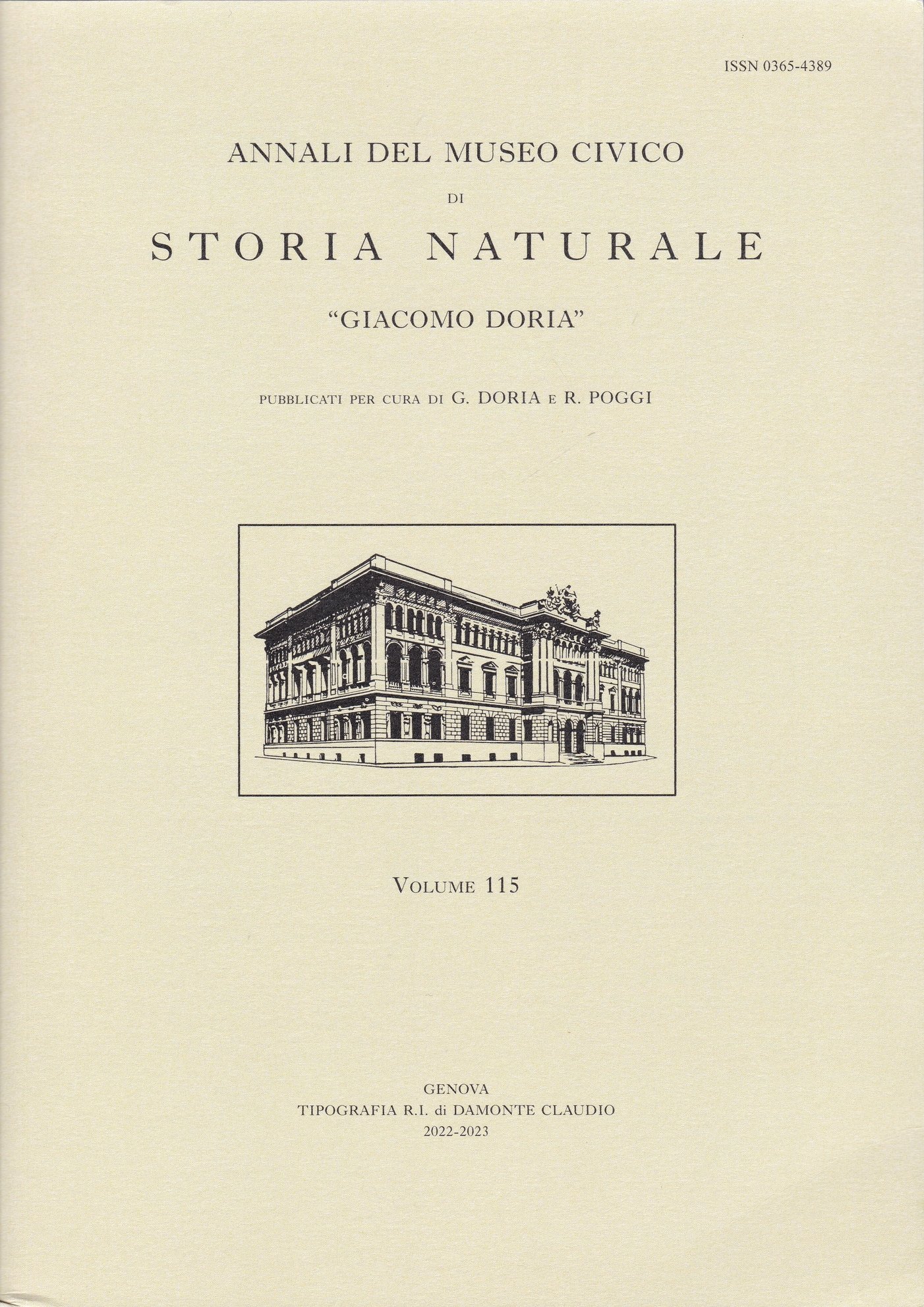 Annali del Museo Civico di Storia Naturale "Giacomo Doria" 2022-2023/115. évf. (Rippl-Rónai Múzeum CC BY-NC-ND)