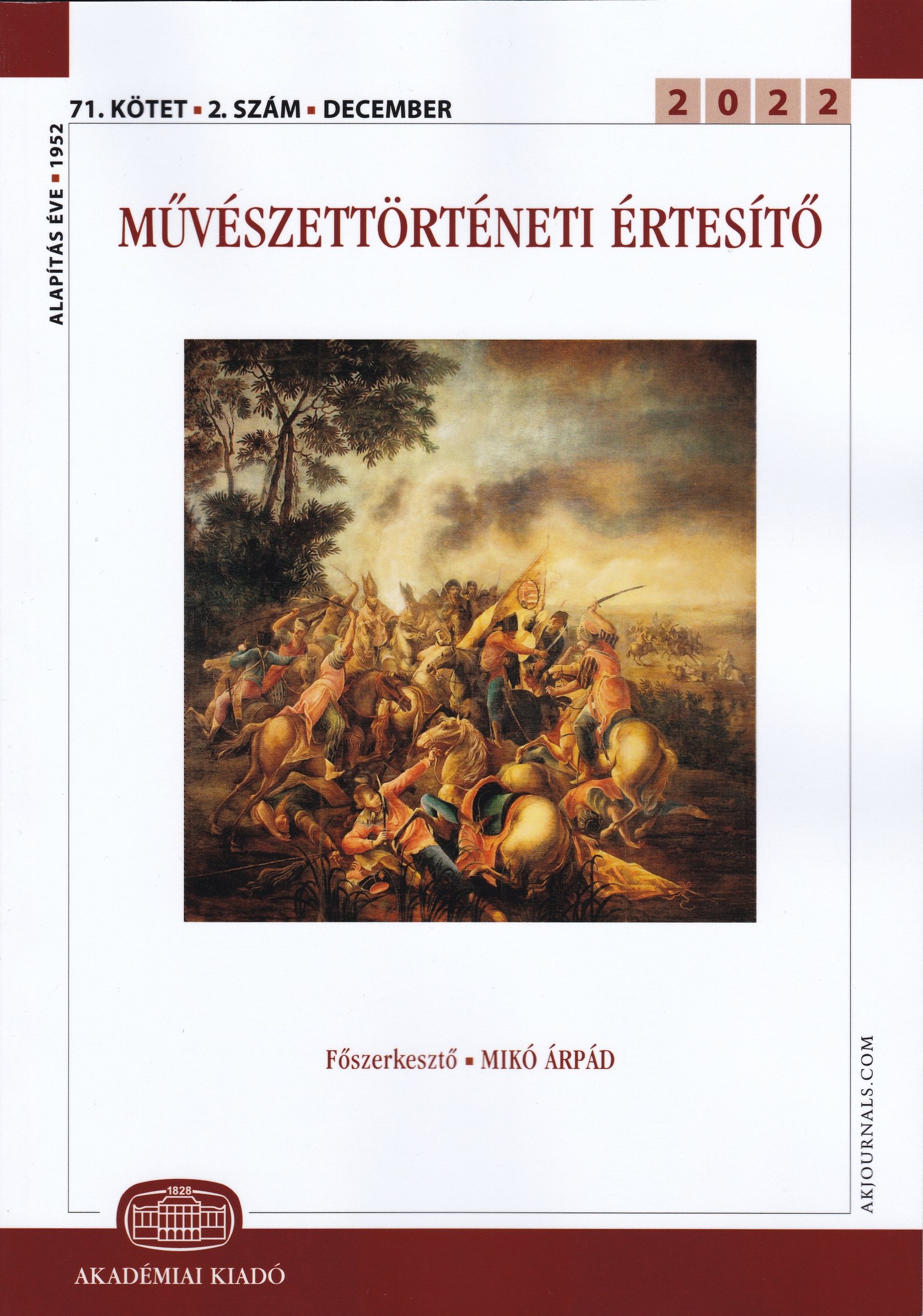 Művészettörténeti Értesítő 2022/71. kötet 2. sz. (Rippl-Rónai Múzeum CC BY-NC-ND)