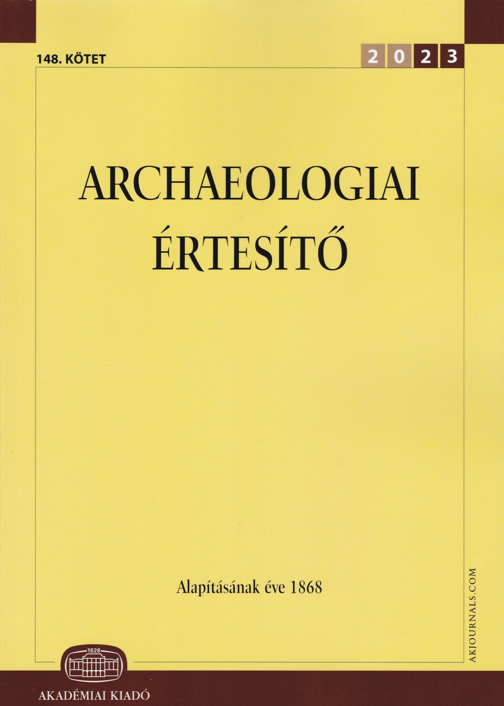 Archaeologiai Értesítő 2023/148. kötet (Rippl-Rónai Múzeum CC BY-NC-ND)