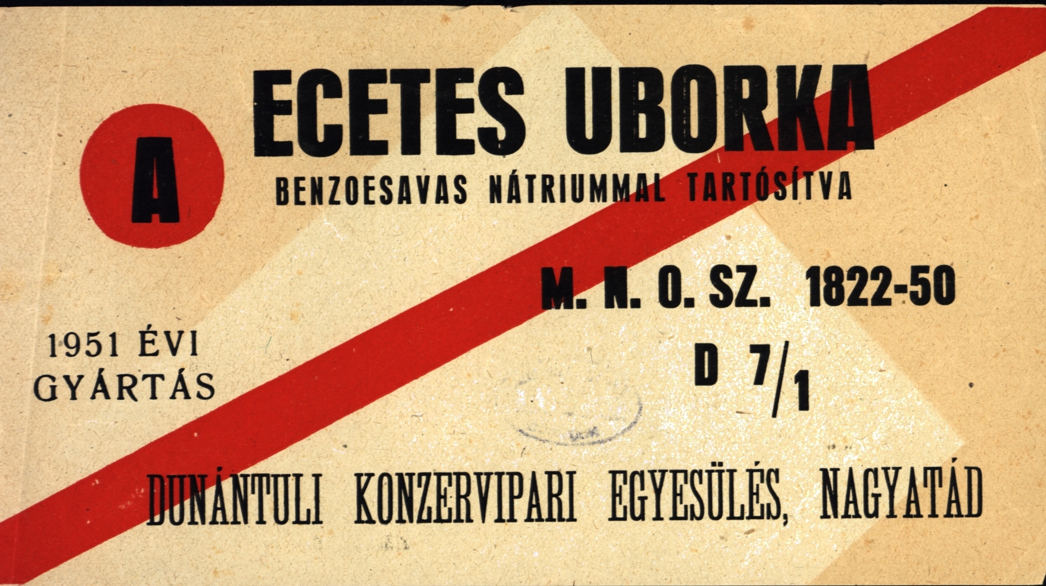 Konzervgyári címke (Nagyatádi Kulturális és Sport Központ – Városi Múzeum CC BY-NC-SA)
