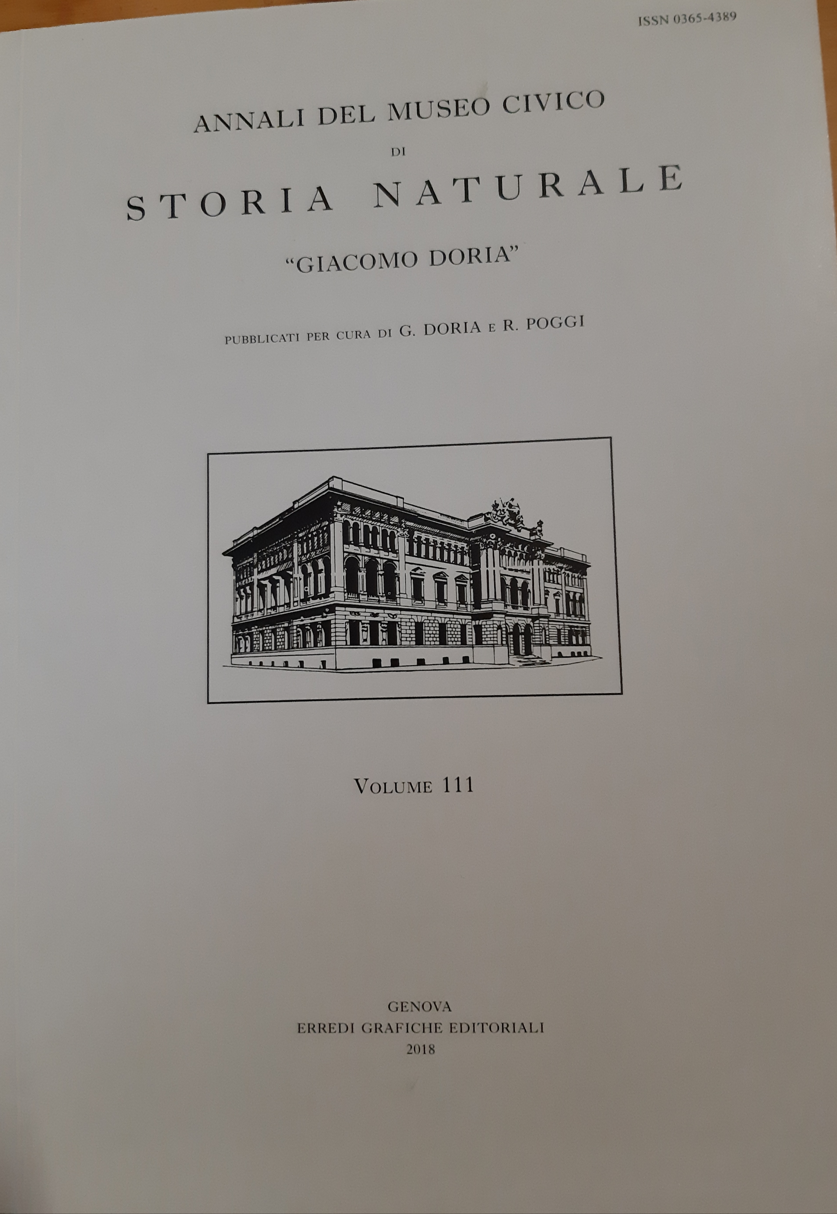 Annali del Museo Civico di Storia Naturale "Giacomo Doria" 2018/111. évf. (Rippl-Rónai Múzeum RR-F)