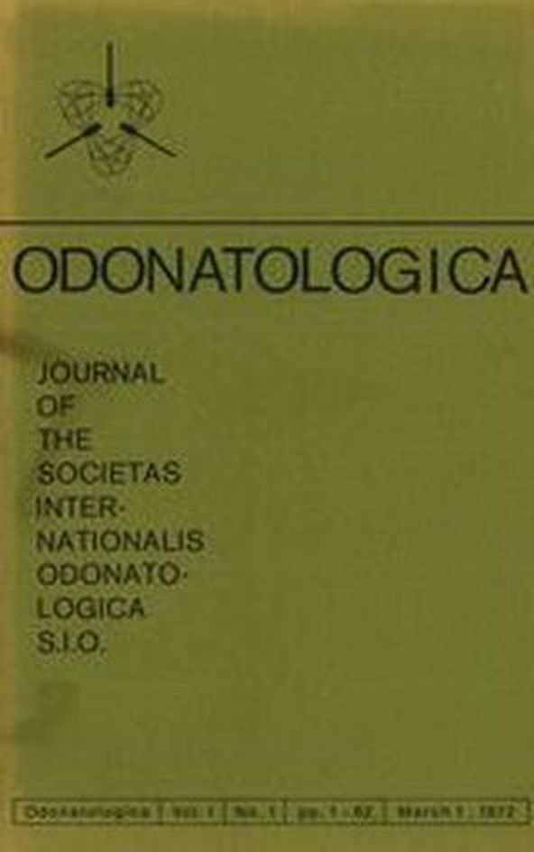 Odonatologica 1972/1. évf. 1. szám Journal of the Societas Internationalis Odonatologica S.I.O. (Rippl-Rónai Múzeum RR-F)