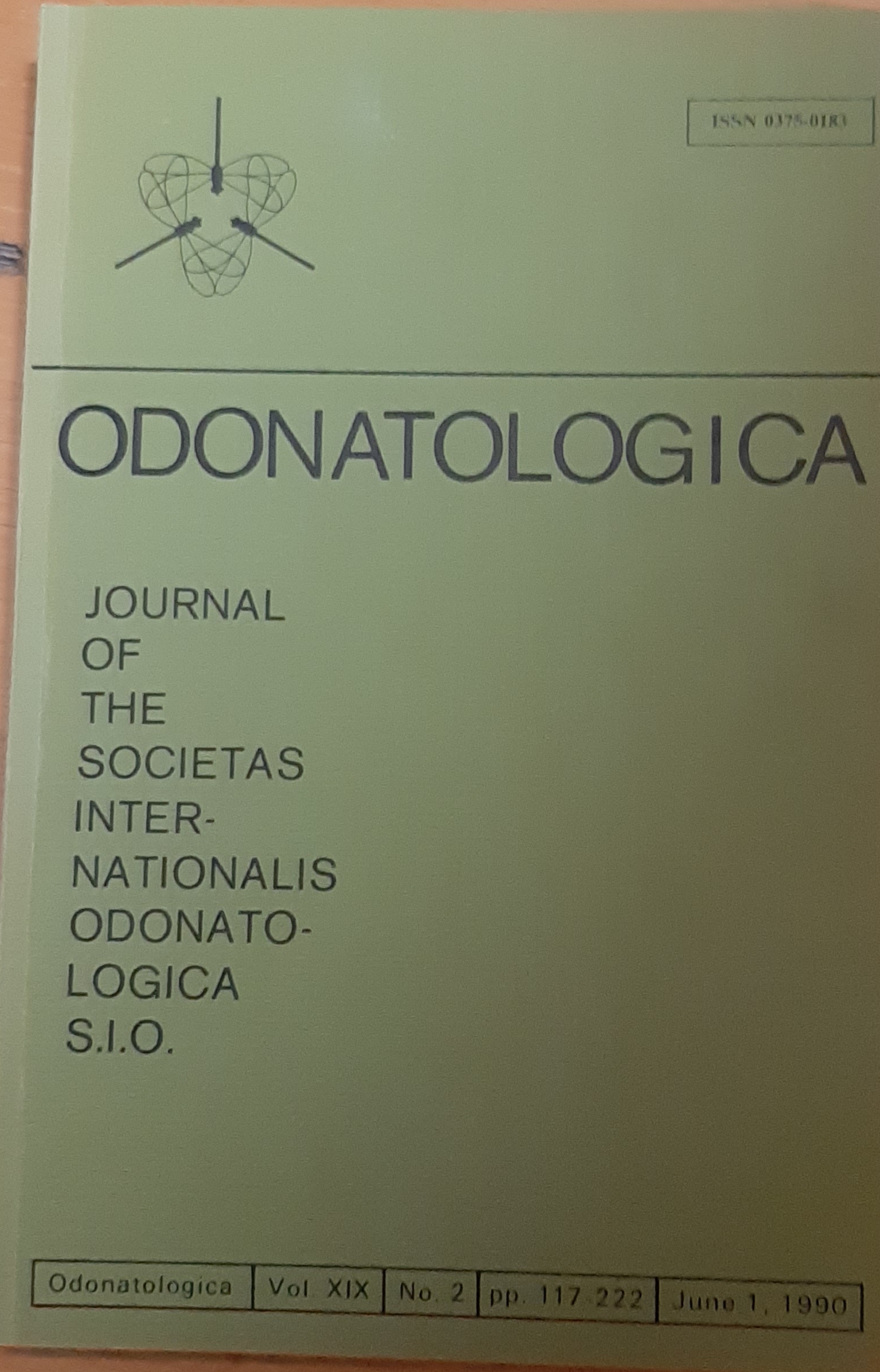 Odonatologica 1990/19. évf. 2. szám Journal of the Societas Internationalis Odonatologica S.I.O. (Rippl-Rónai Múzeum RR-F)