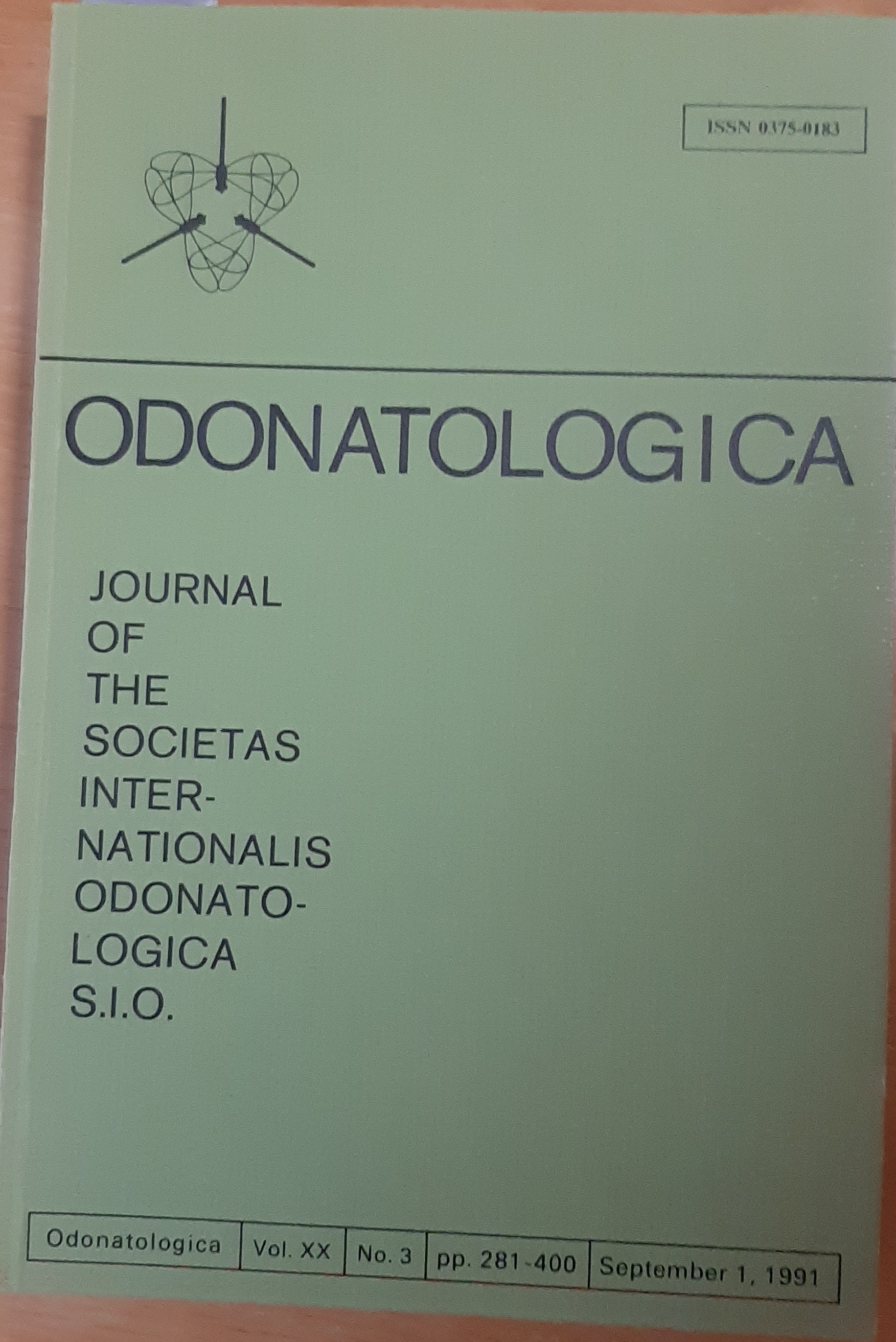 Odonatologica 1991/20. évf. 3. szám Journal of the Societas Internationalis Odonatologica S.I.O. (Rippl-Rónai Múzeum RR-F)