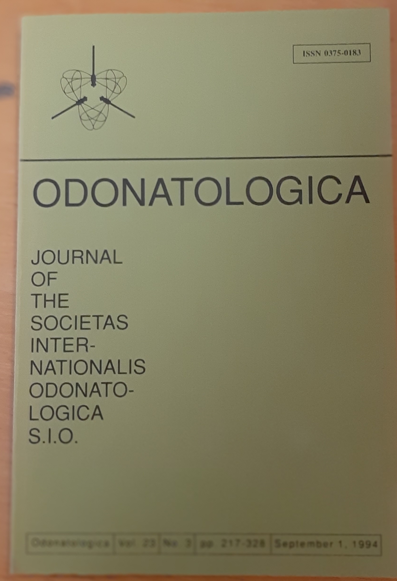 Odonatologica 1994/23. évf. 3. szám Journal of the Societas Internationalis Odonatologica S.I.O. (Rippl-Rónai Múzeum RR-F)