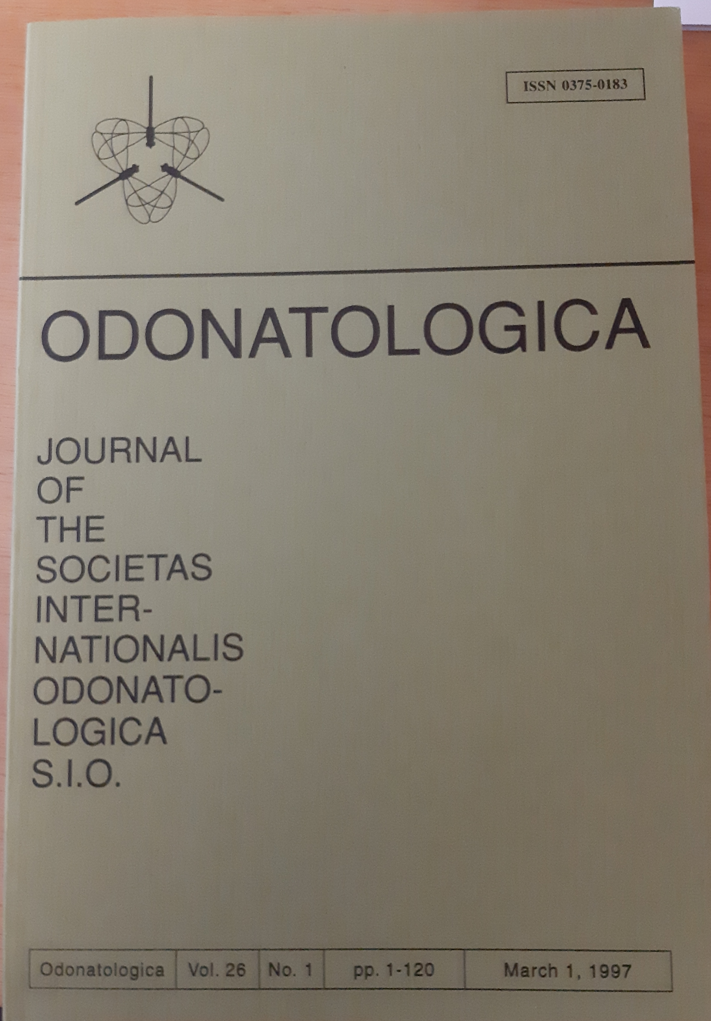 Odonatologica 1997/26. évf. 1. szám Journal of the Societas Internationalis Odonatologica S.I.O. (Rippl-Rónai Múzeum RR-F)