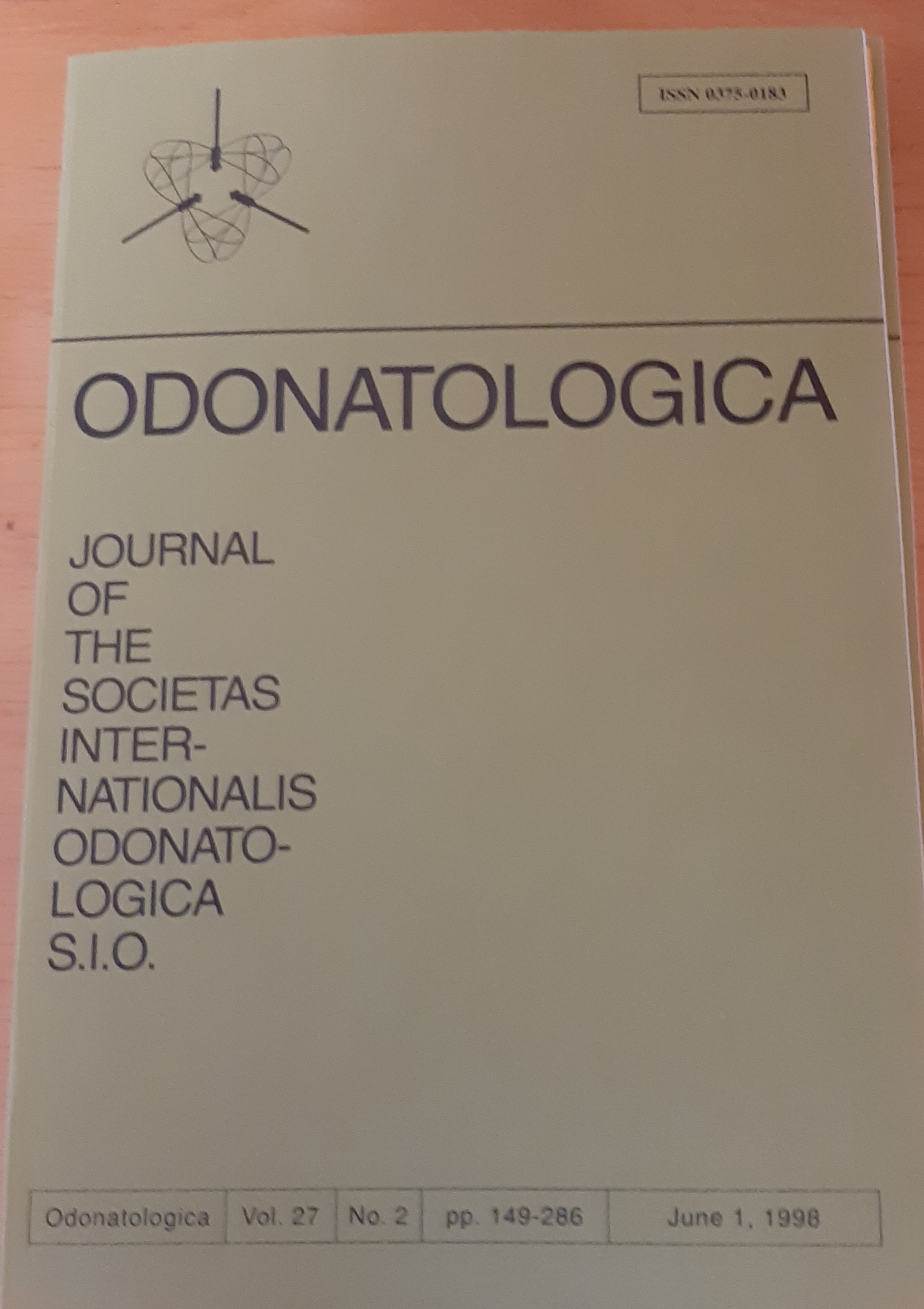 Odonatologica 1998/27. évf. 2. szám Journal of the Societas Internationalis Odonatologica S.I.O. (Rippl-Rónai Múzeum RR-F)