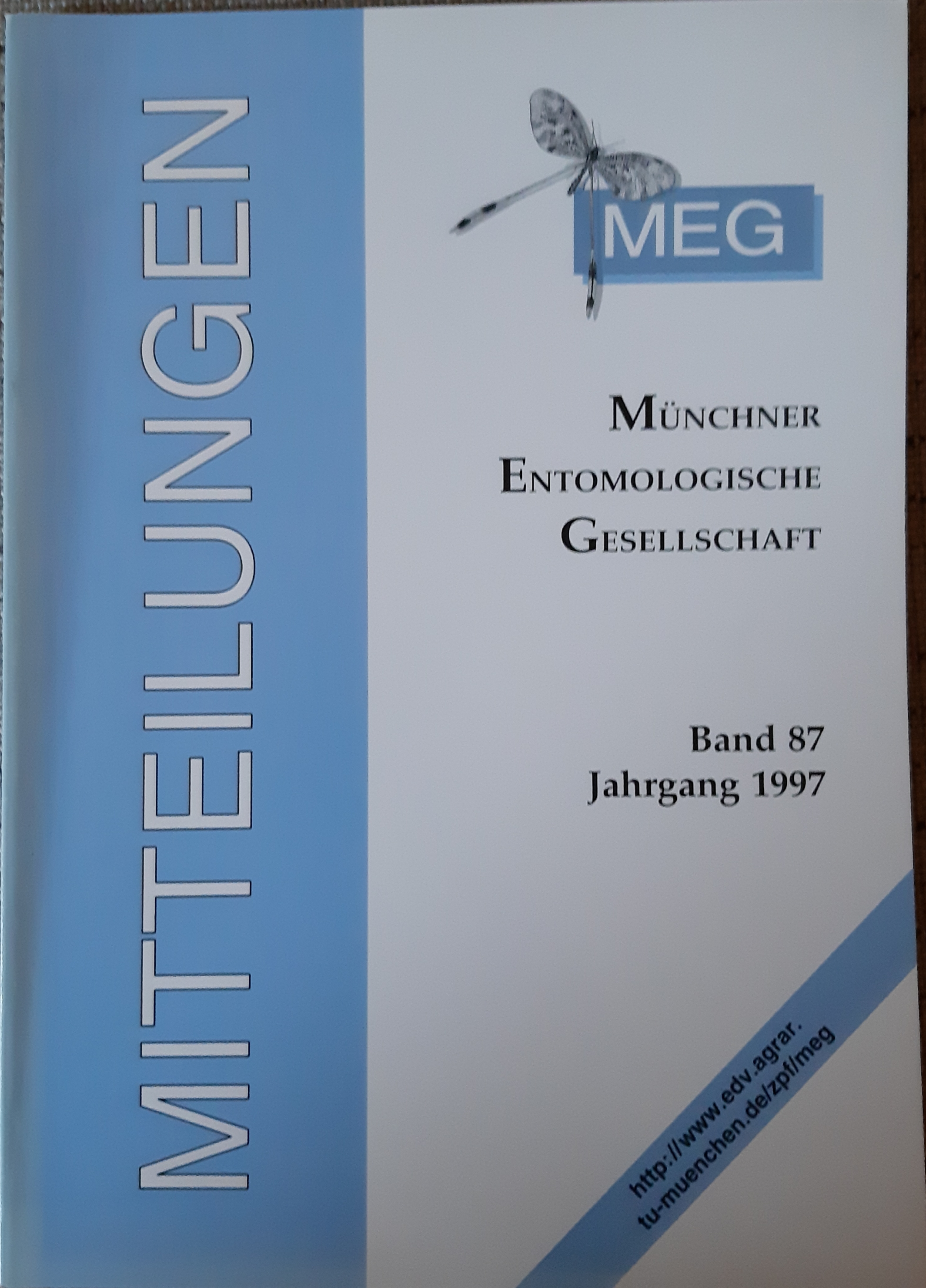 Mitteilungen der Münchner Entomologischen Gesellschaft 1997/87. kötet (Rippl-Rónai Múzeum RR-F)
