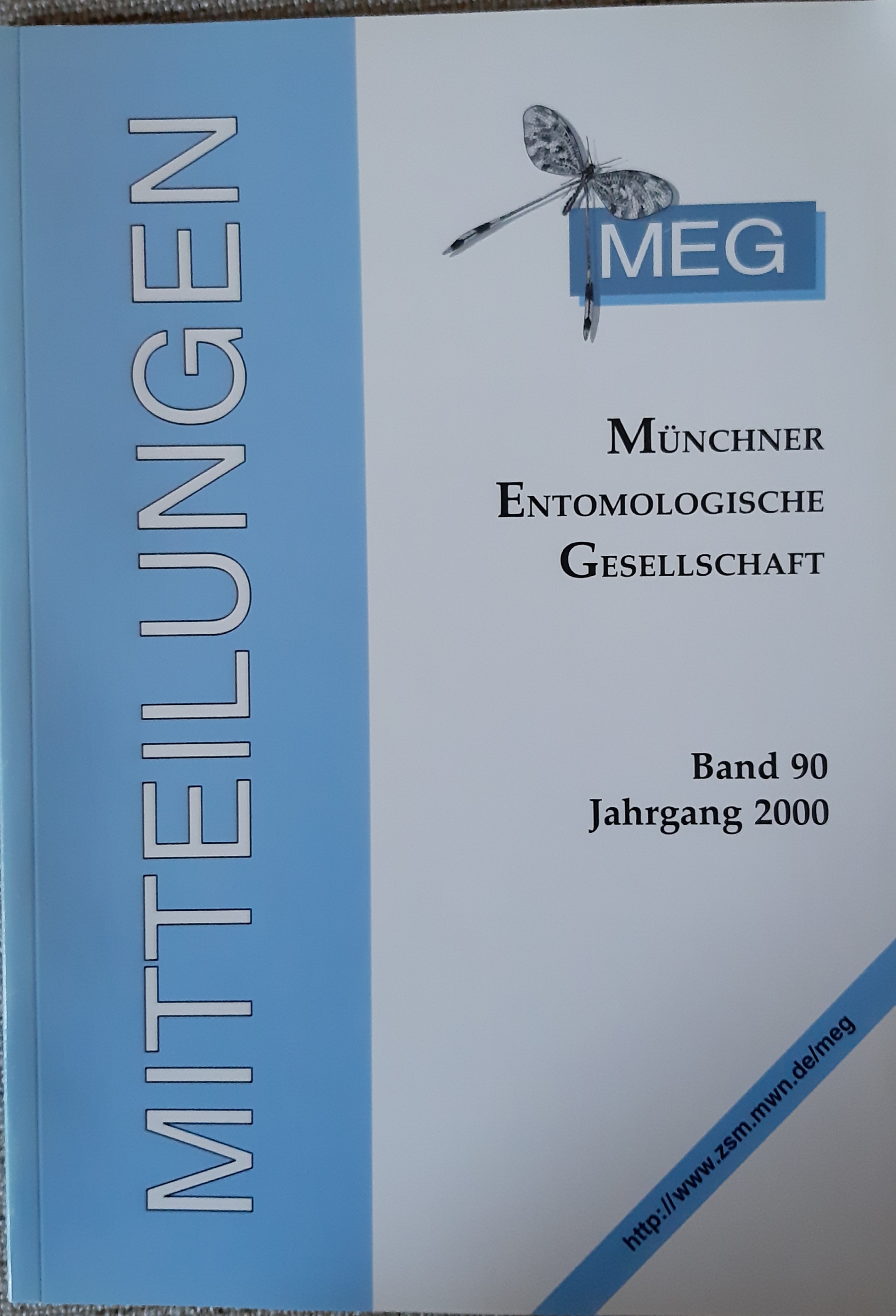 Mitteilungen der Münchner Entomologischen Gesellschaft 2000/90. kötet (Rippl-Rónai Múzeum RR-F)