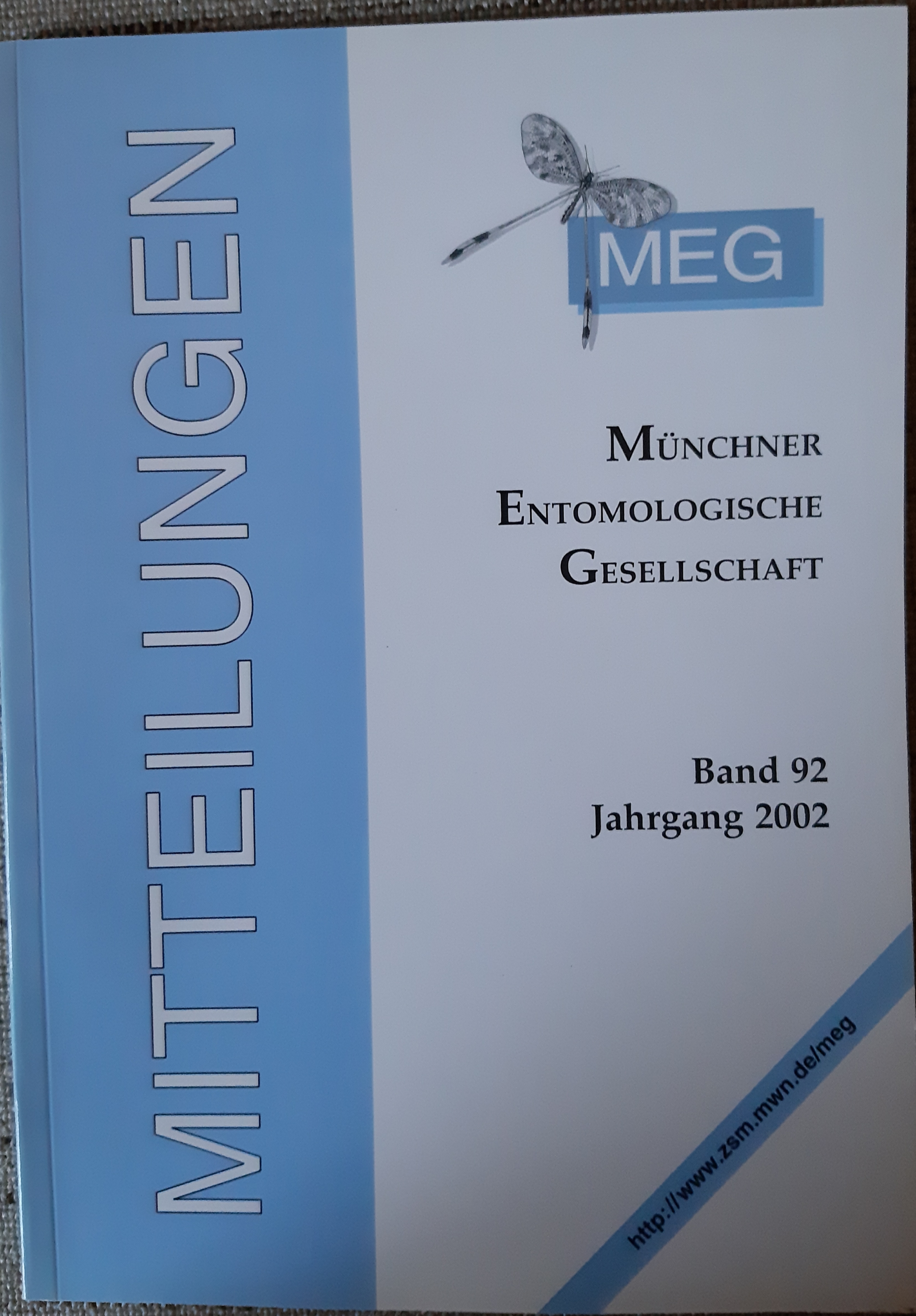 Mitteilungen der Münchner Entomologischen Gesellschaft 2002/92. kötet (Rippl-Rónai Múzeum RR-F)