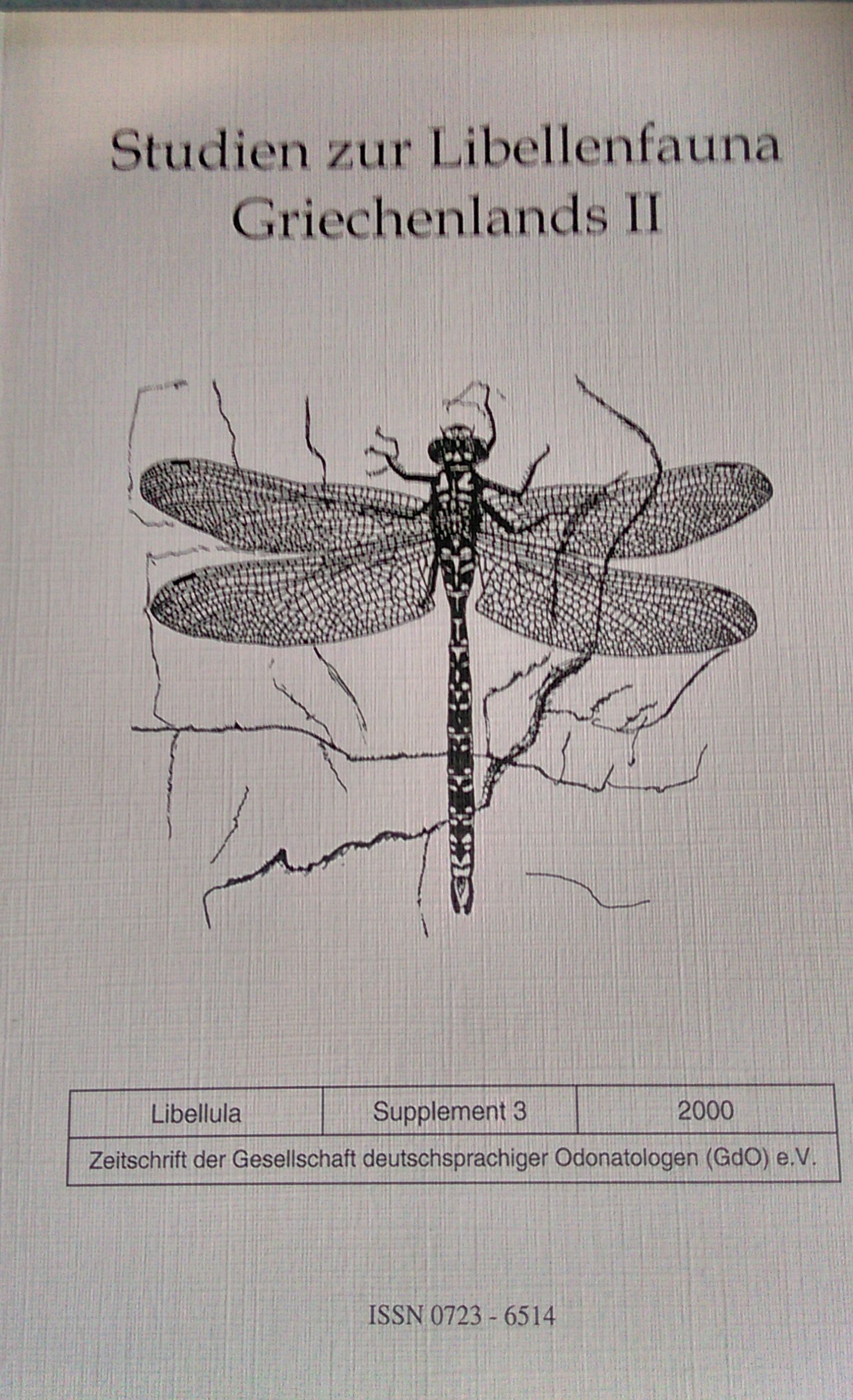 Libellula 2000/Supplement 3: Studien zur Libellenfauna Griechenlands 2 (Rippl-Rónai Múzeum RR-F)