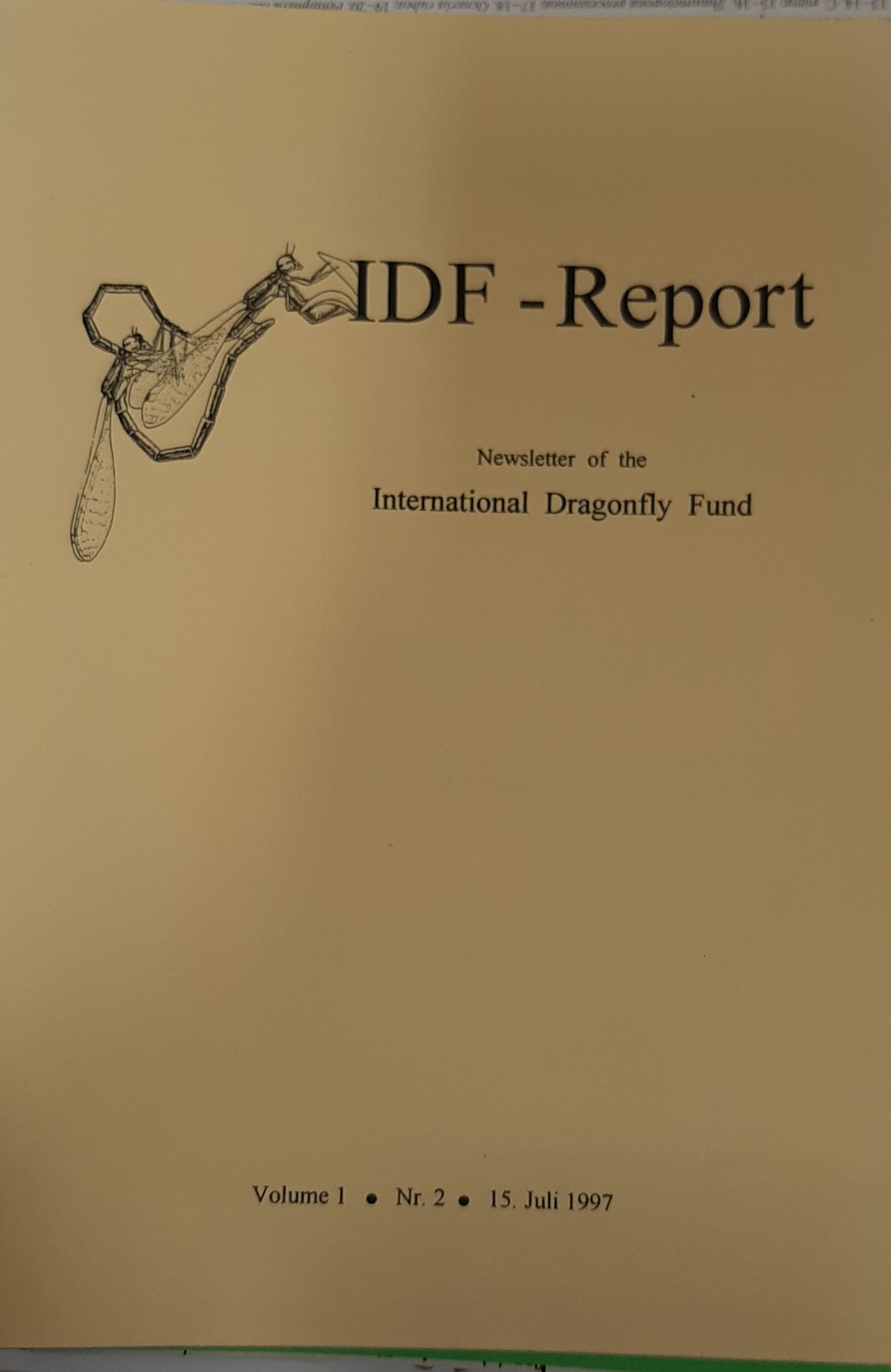IDF - Report 1997/1. évf. 2. szám Newsletter of the International Dragonfly Fund (Rippl-Rónai Múzeum RR-F)
