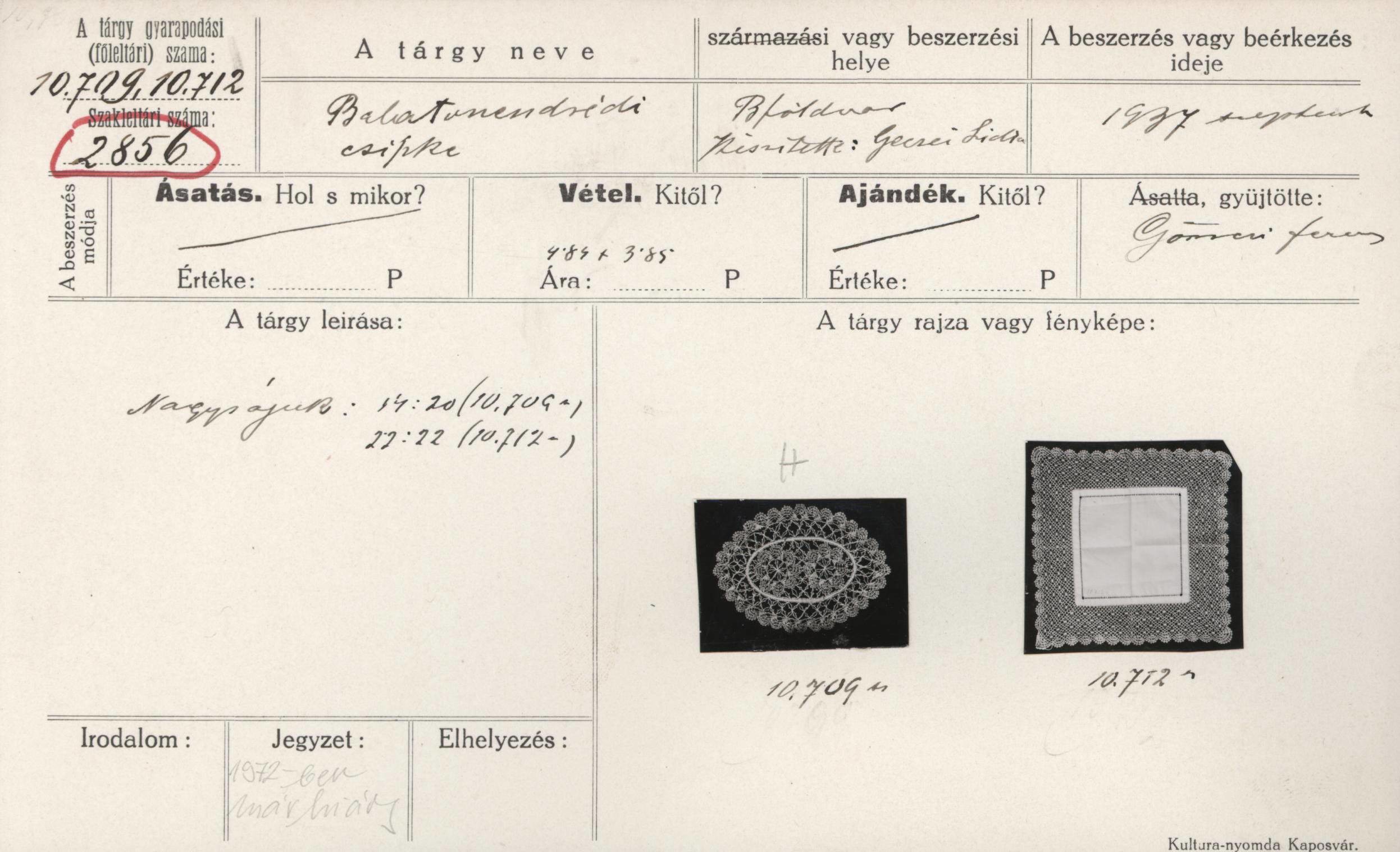 Zsebkendő balatonendrédről (Rippl-Rónai Múzeum RR-F)