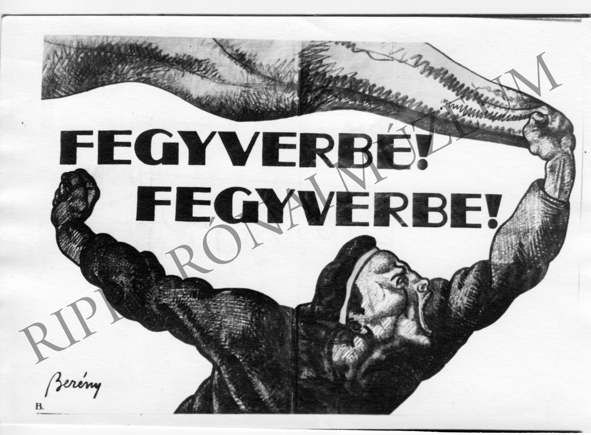1919-es plakát: "Fegyverbe! Fegyverbe!" (Rippl-Rónai Múzeum CC BY-NC-SA)