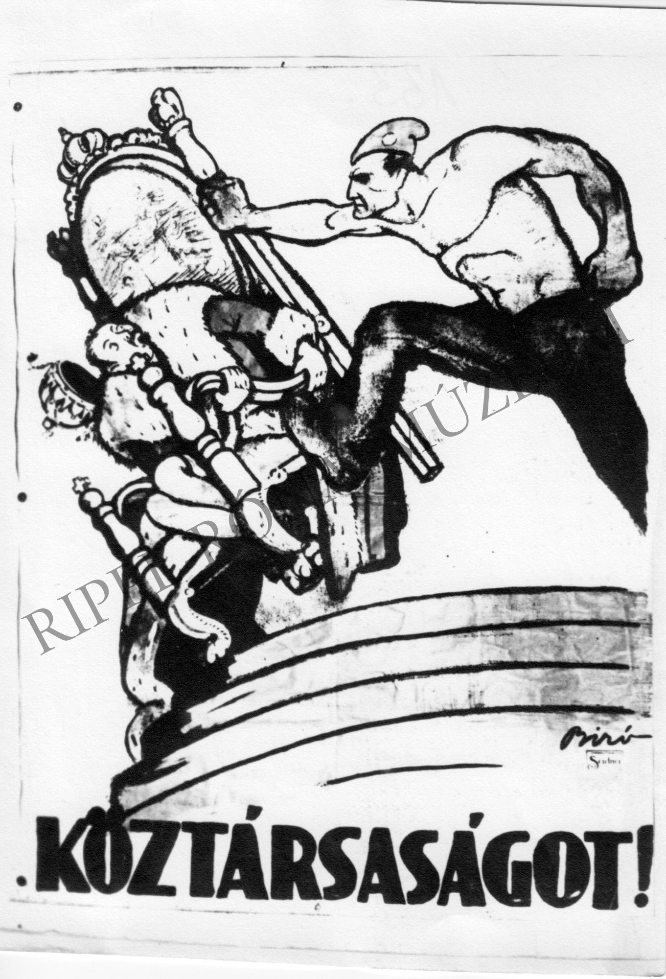 1919-es plakát: "Köztársaságot!" (Rippl-Rónai Múzeum CC BY-NC-SA)