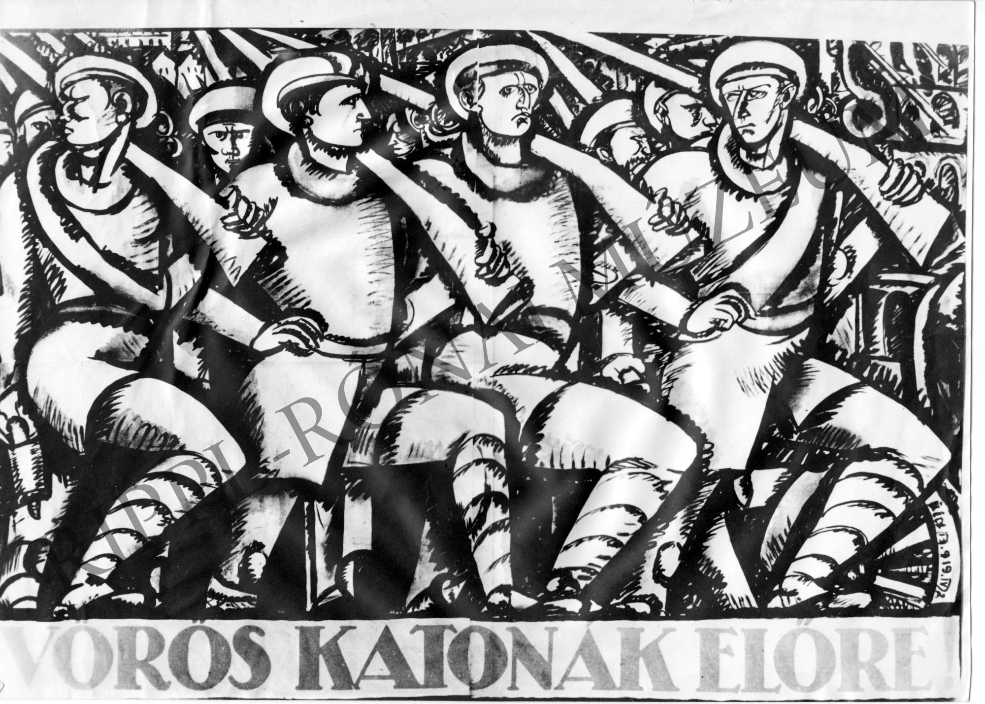 1919-es plakát: "Vörös katonák, előre!" (Rippl-Rónai Múzeum CC BY-NC-SA)