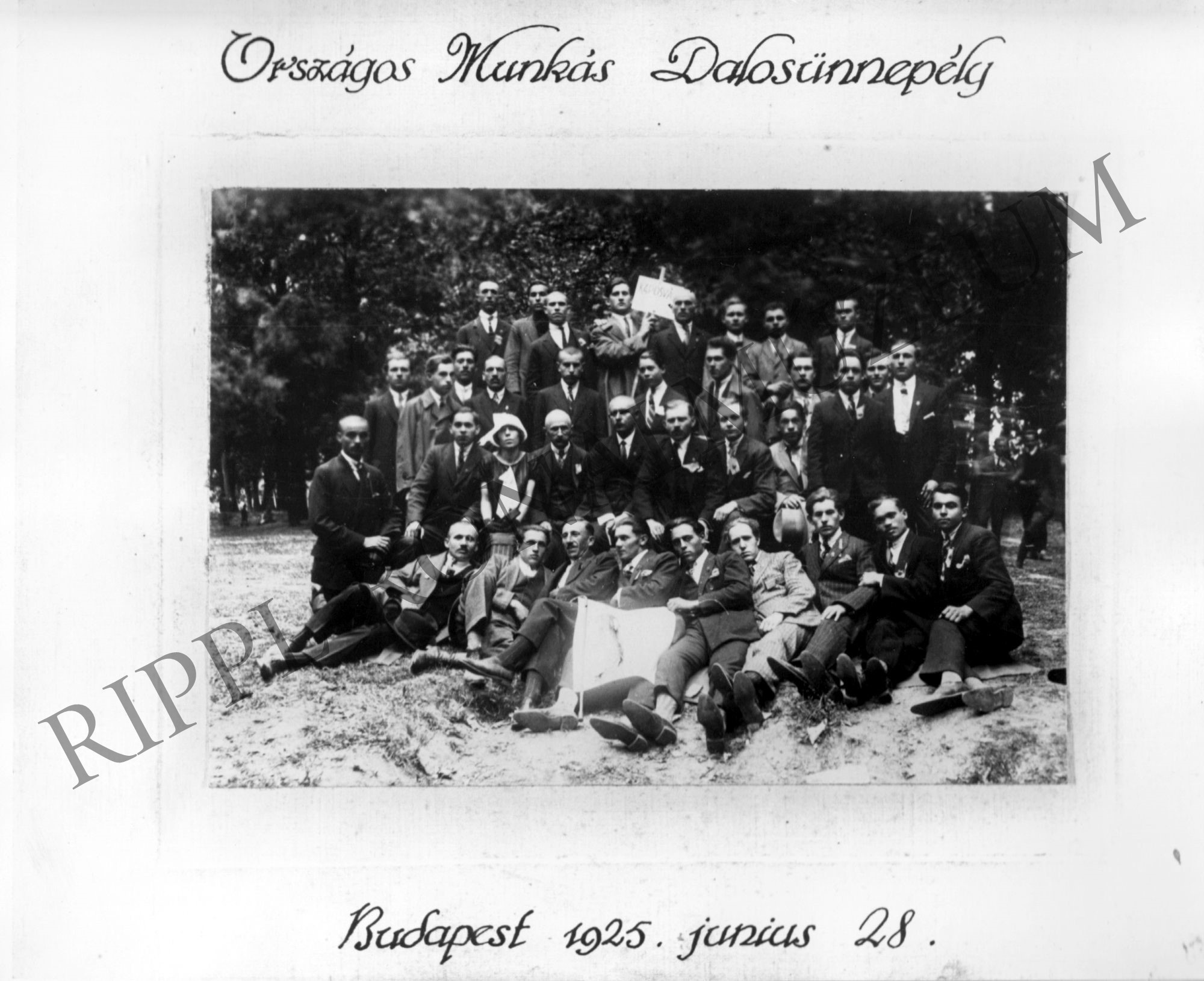 A kaposvári Munkásotthon dalosai az Országos Munkás Dalosünnepélyen 1925. (Rippl-Rónai Múzeum CC BY-NC-SA)