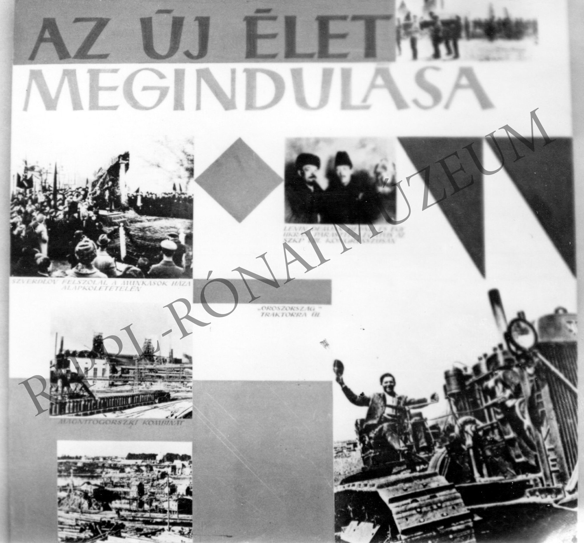 A Nagy Októberi Szocialista Forradalom 50. évfordulójára rendezett kiállítás. 1. terem 7. tabló (Rippl-Rónai Múzeum CC BY-NC-SA)