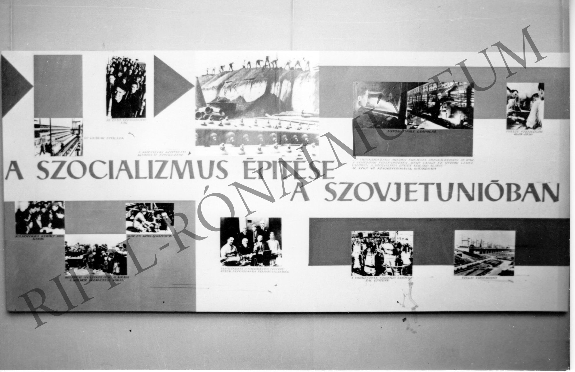 A Nagy Októberi Szocialista Forradalom 50. évfordulójára rendezett kiállítás. 2. terem 1. tabló (Rippl-Rónai Múzeum CC BY-NC-SA)