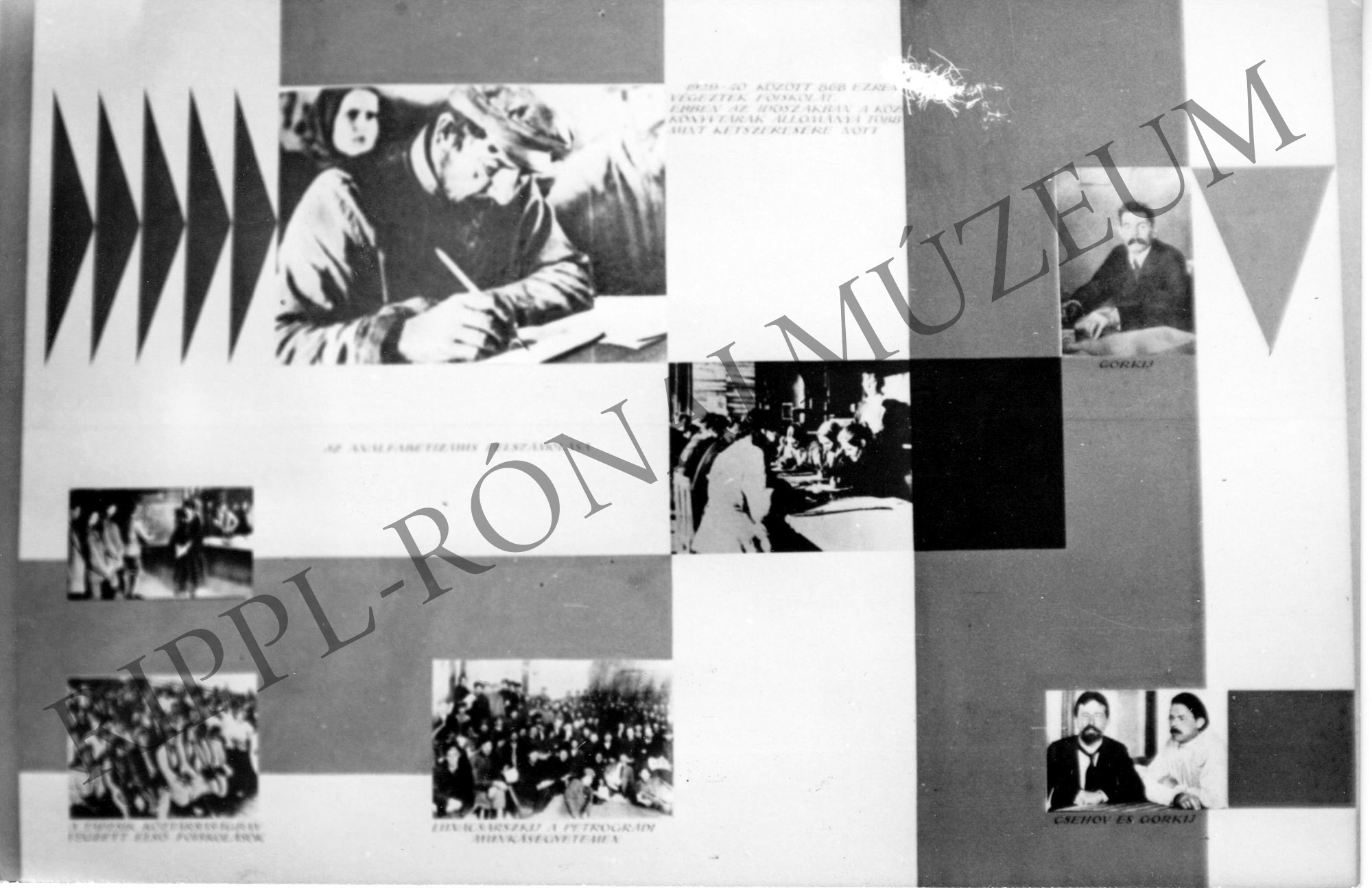 A Nagy Októberi Szocialista Forradalom 50. évfordulójára rendezett kiállítás. 2. terem 5. tabló (Rippl-Rónai Múzeum CC BY-NC-SA)
