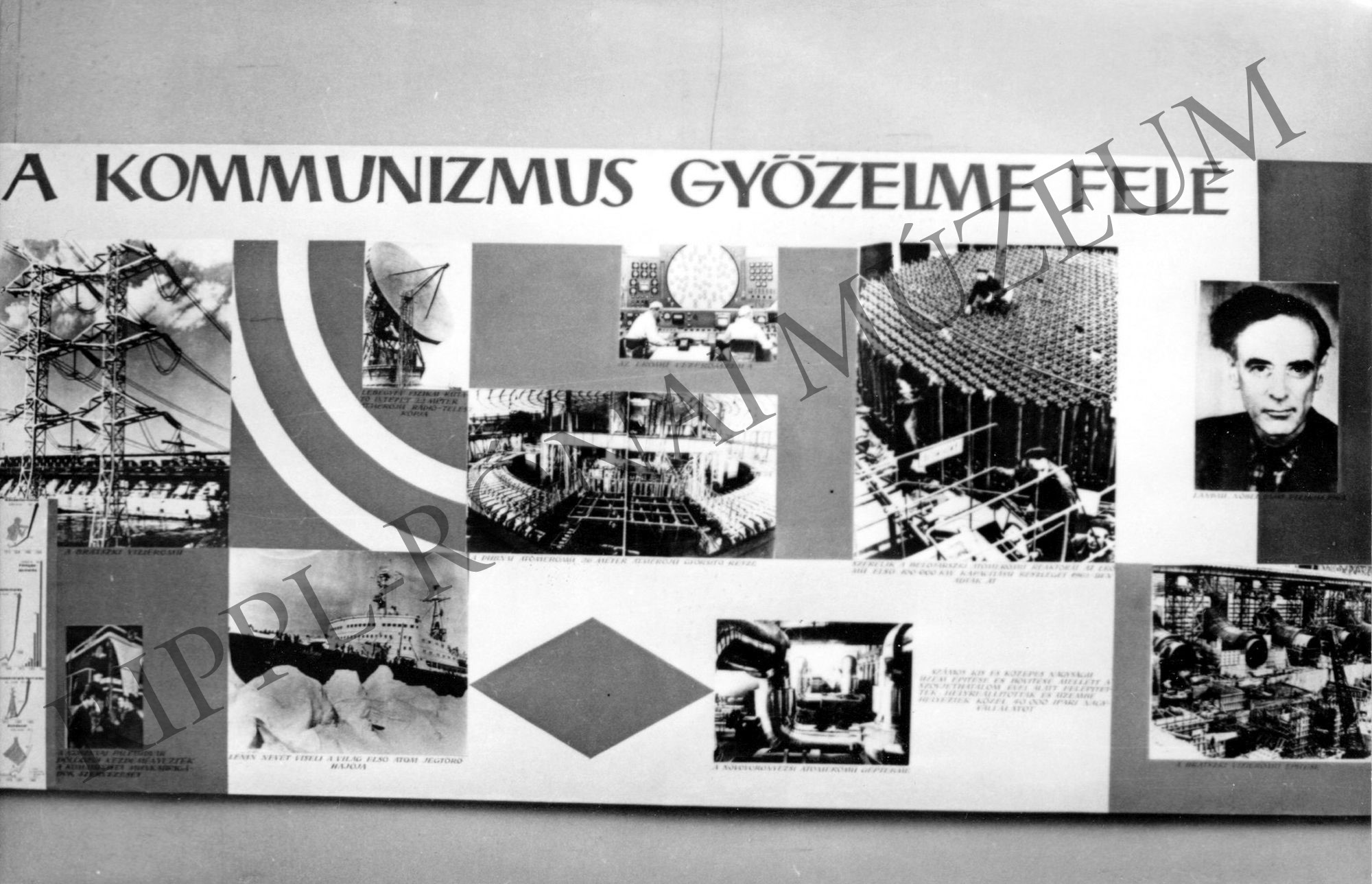 A Nagy Októberi Szocialista Forradalom 50. évfordulójára rendezett kiállítás. 4. terem 1. tabló (Rippl-Rónai Múzeum CC BY-NC-SA)
