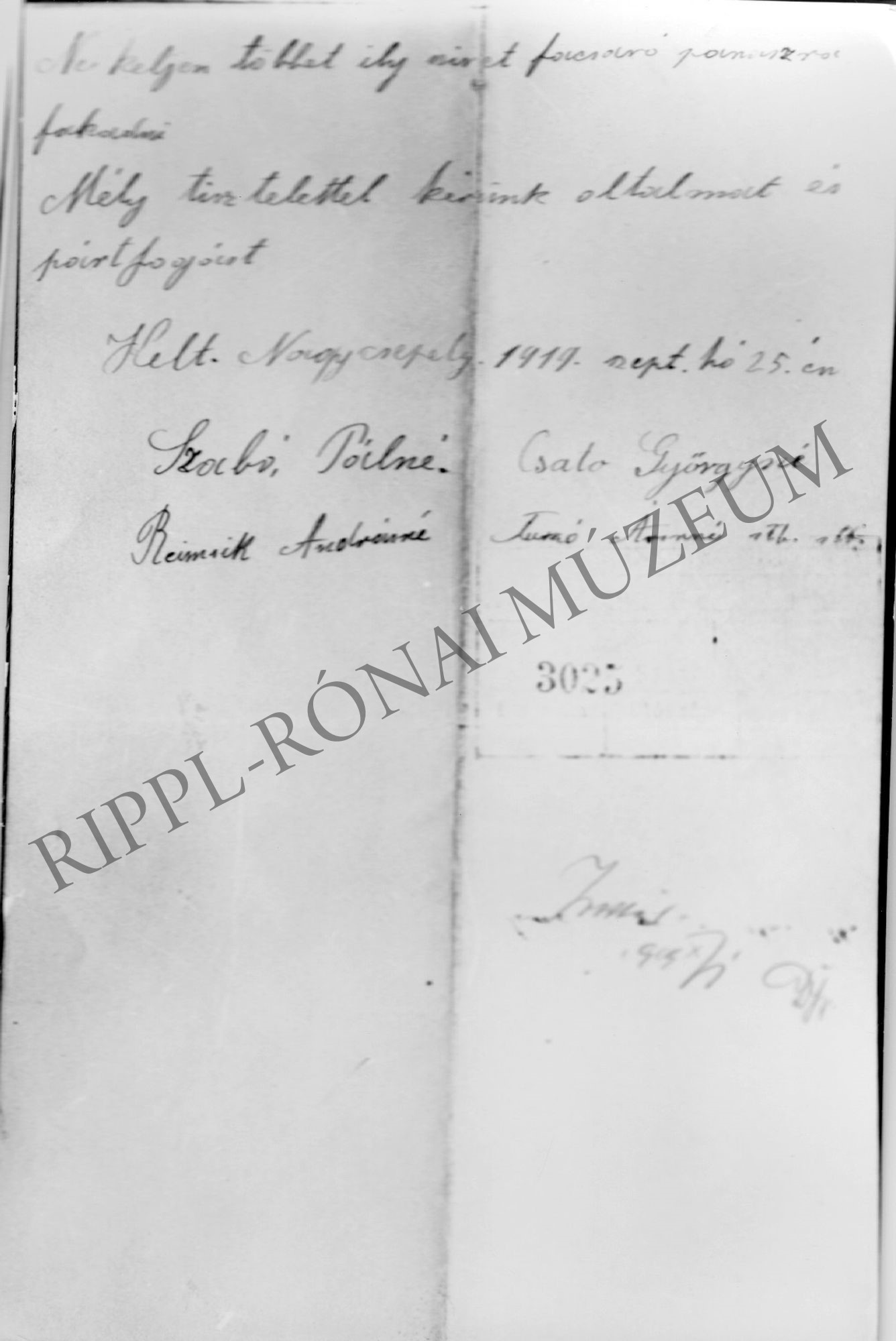 A nagycsepelyi hadsegélyes asszonyok kérelme Svastich kormánybiztoshoz - 1919. szept. 25. - 4. oldal (Rippl-Rónai Múzeum CC BY-NC-SA)