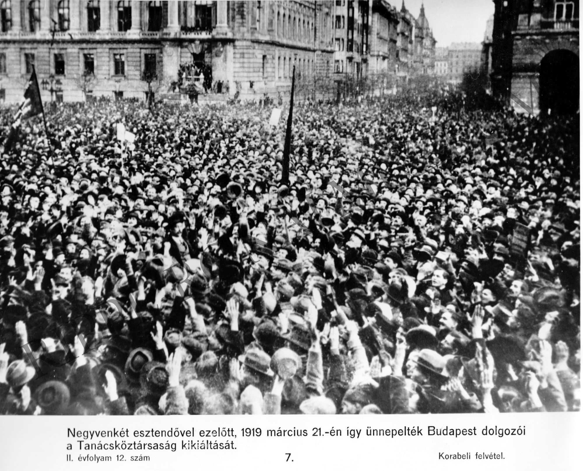 A Tanácsköztársaság kikiáltása Budapesten (Rippl-Rónai Múzeum CC BY-NC-SA)