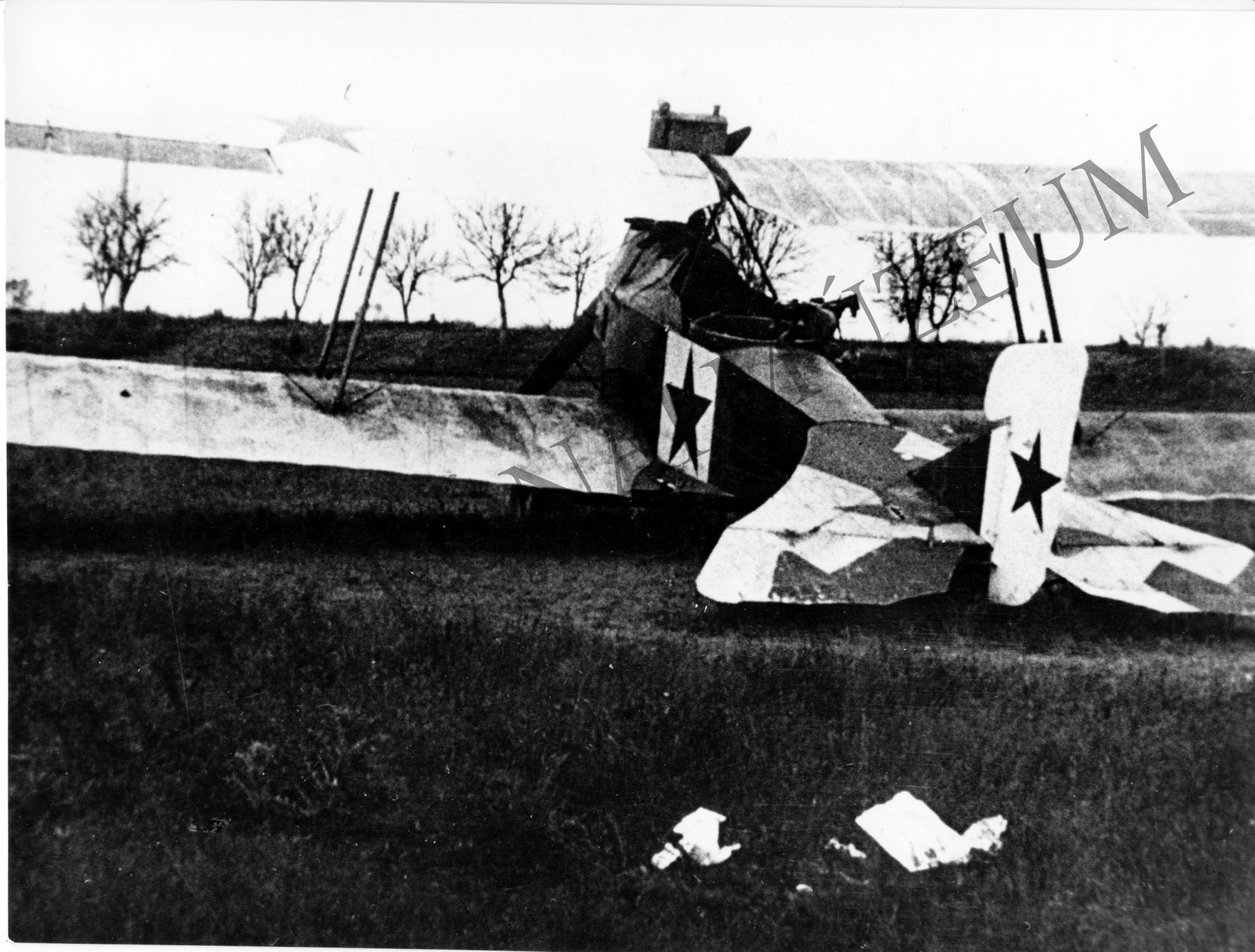 A Vörös Hadsereg egyik megsérült repülőgépe (Rippl-Rónai Múzeum CC BY-NC-SA)