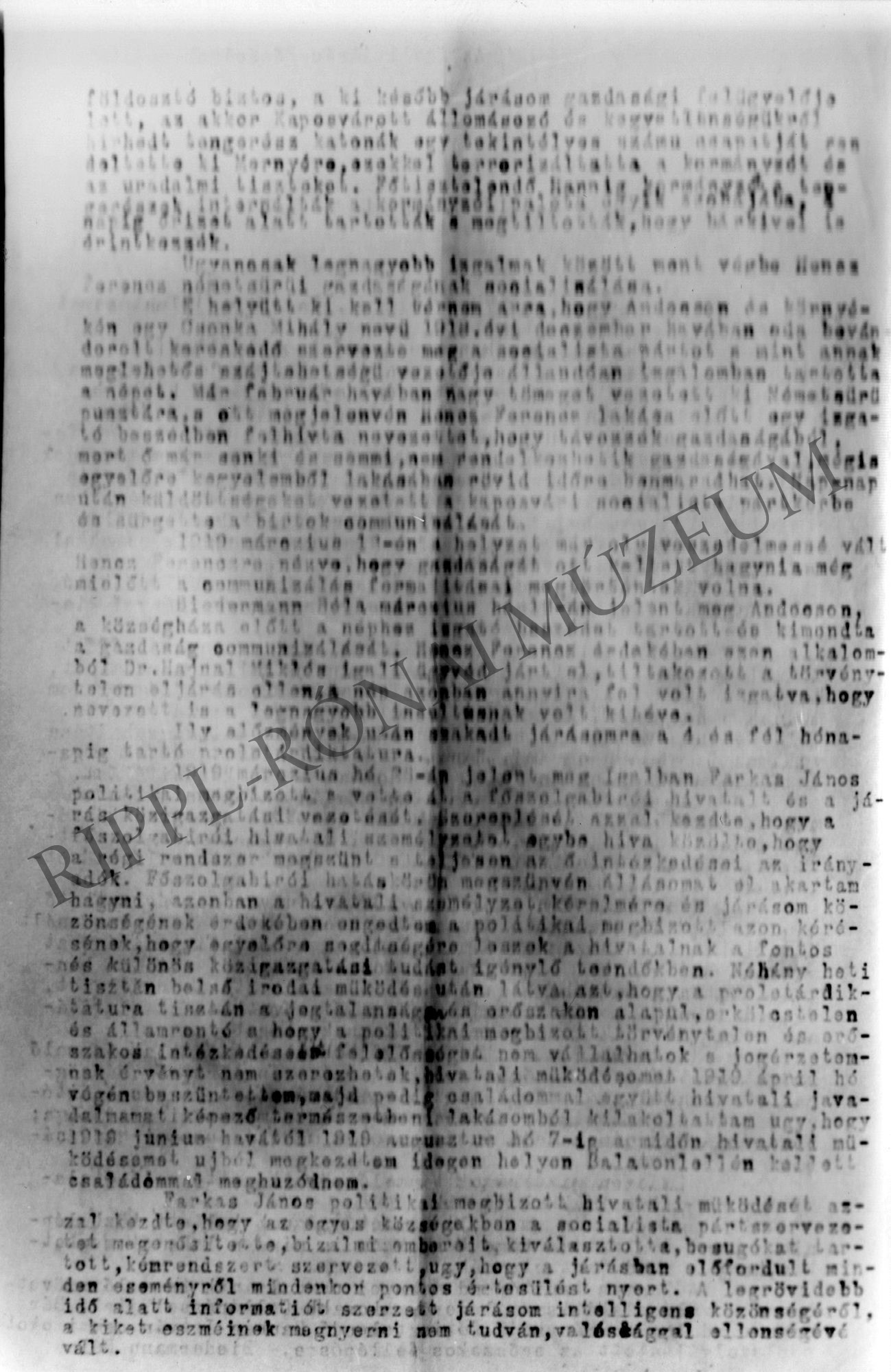 Az igali főszolgabíró jelentése az alispánnak - a bukott tanácsköztársaság letartóztatottjairól - 1919. október 3. - 2. oldal (Rippl-Rónai Múzeum CC BY-NC-SA)