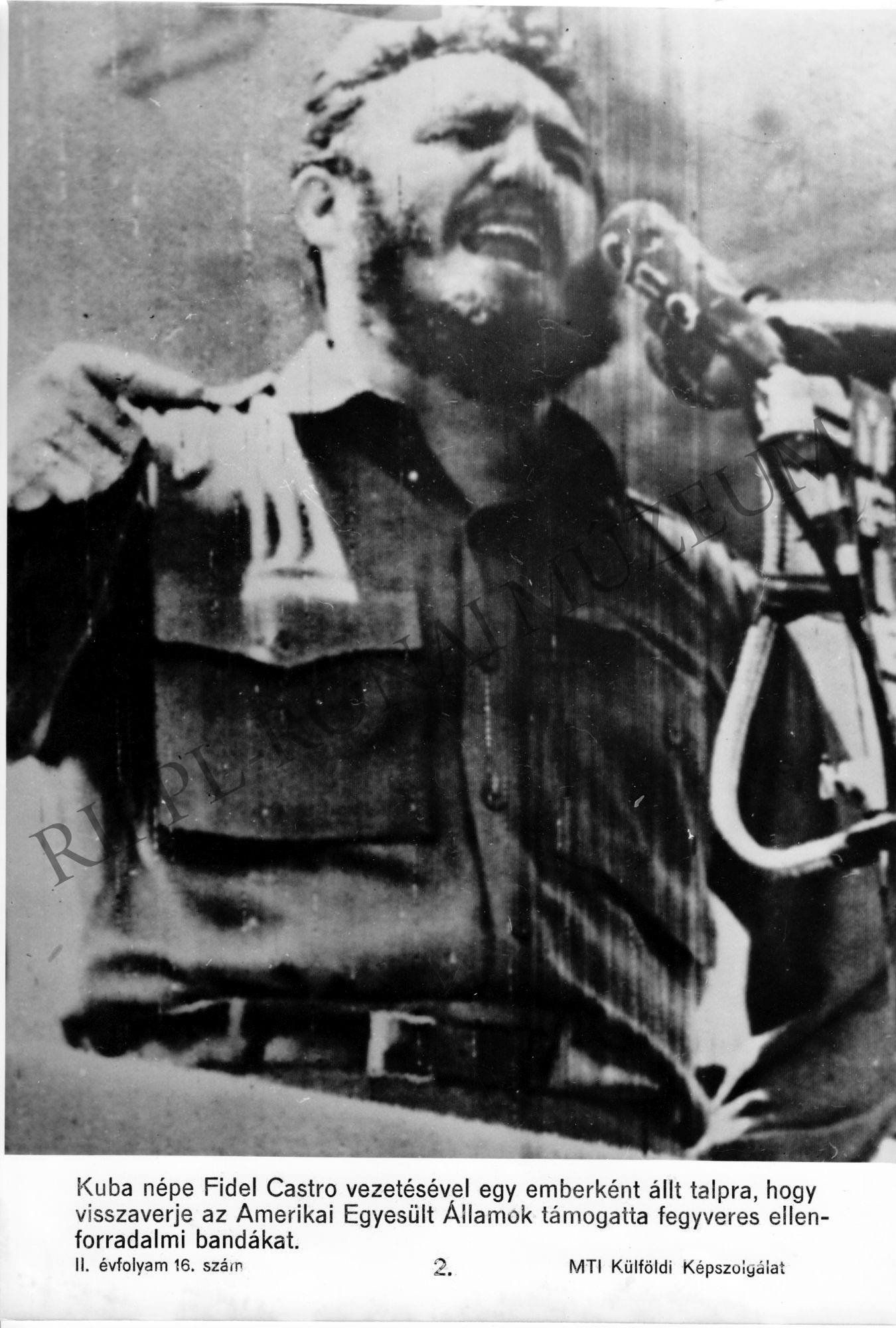 Fidel Castro beszédet mond. (Rippl-Rónai Múzeum CC BY-NC-SA)