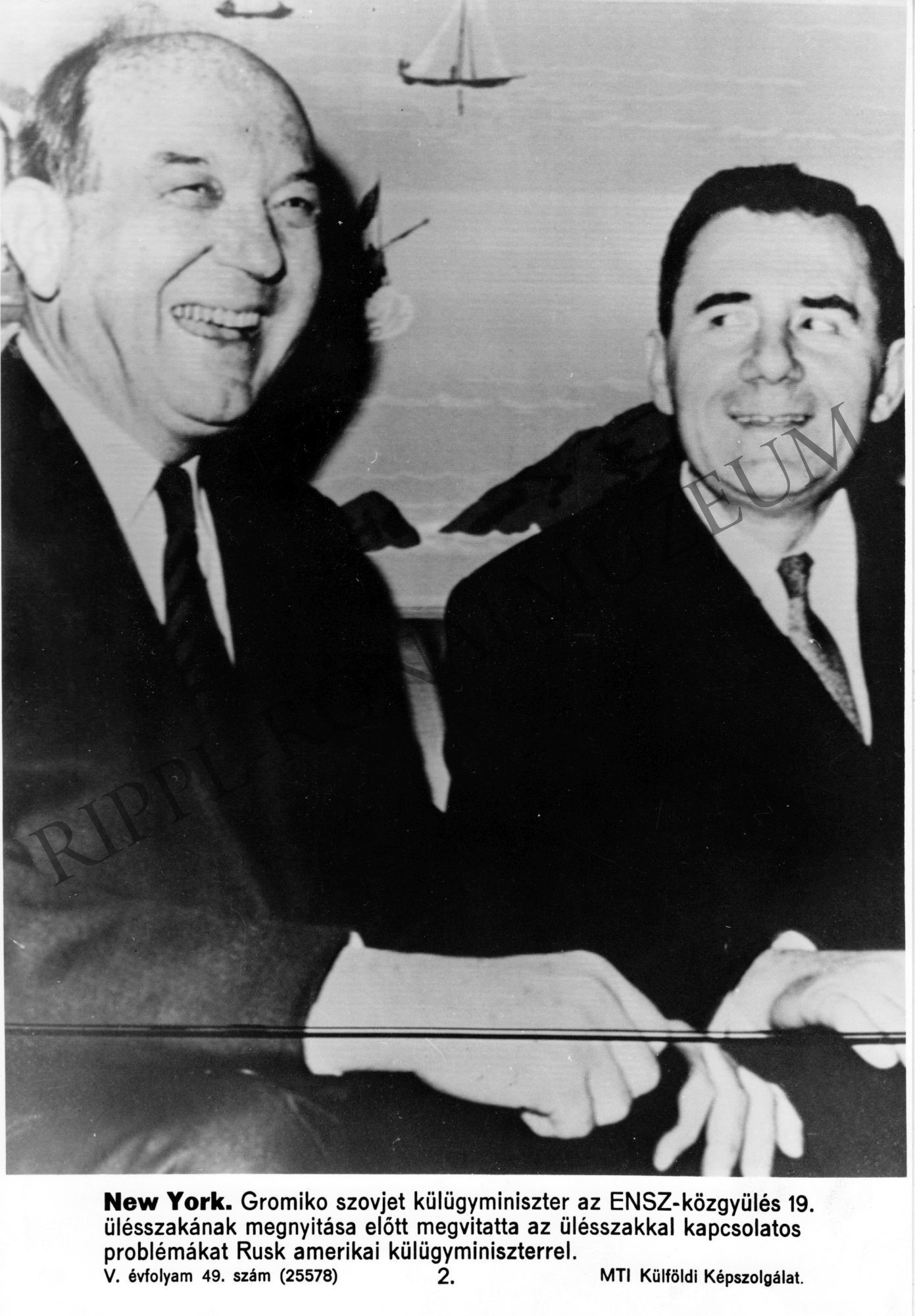 Gromiko szovjet és Rusk amerikai külügyminiszter (Rippl-Rónai Múzeum CC BY-NC-SA)