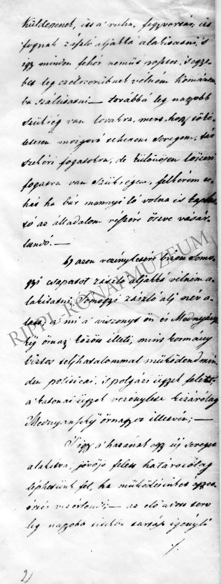 Klapka György tábornok levele Noszlopy Gáspár kormánybiztosnak II. (Rippl-Rónai Múzeum CC BY-NC-SA)