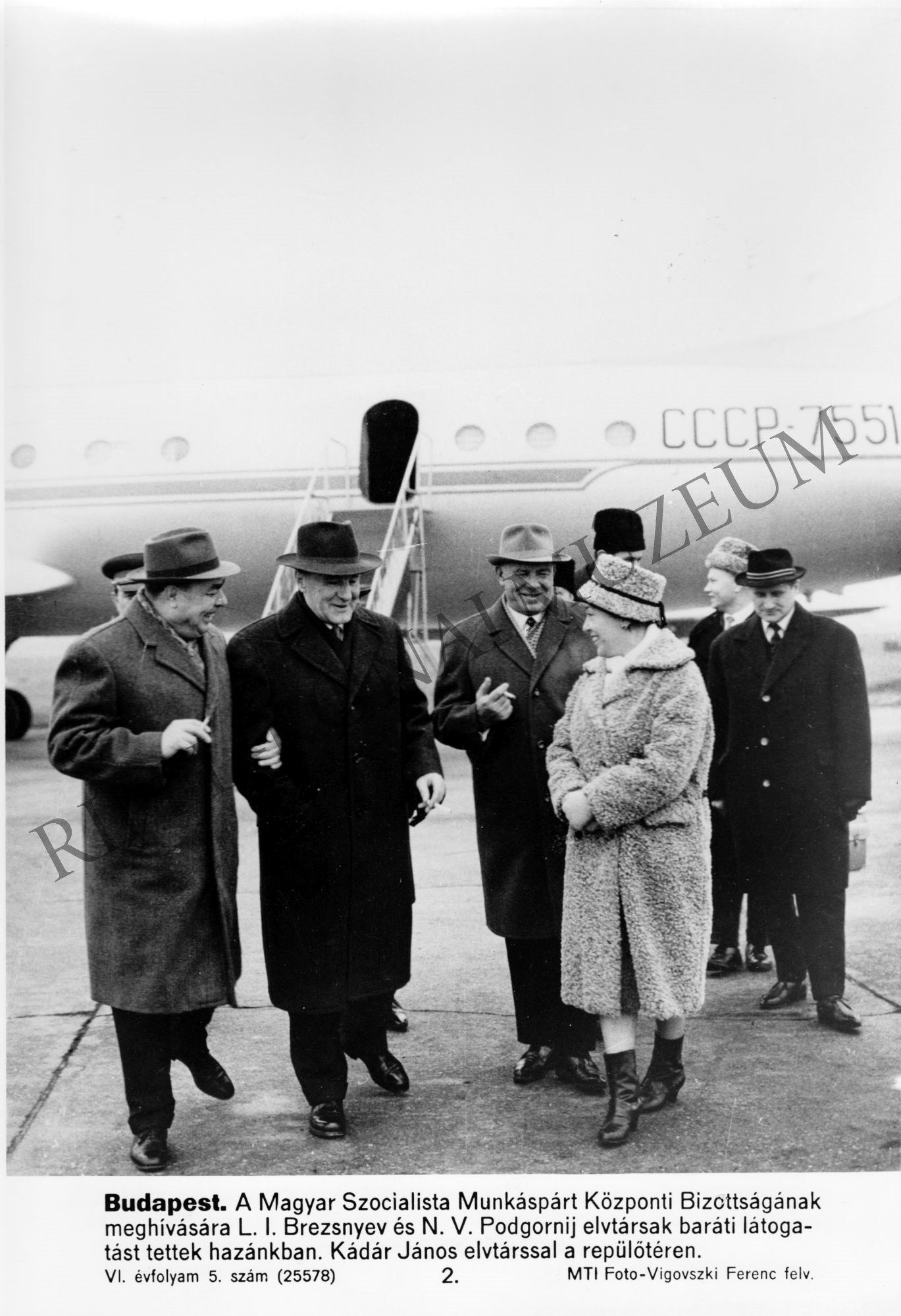 L. I. Brezsnyev és N. V. Podgornij baráti látogatásra érkezett hazánkba (Rippl-Rónai Múzeum CC BY-NC-SA)
