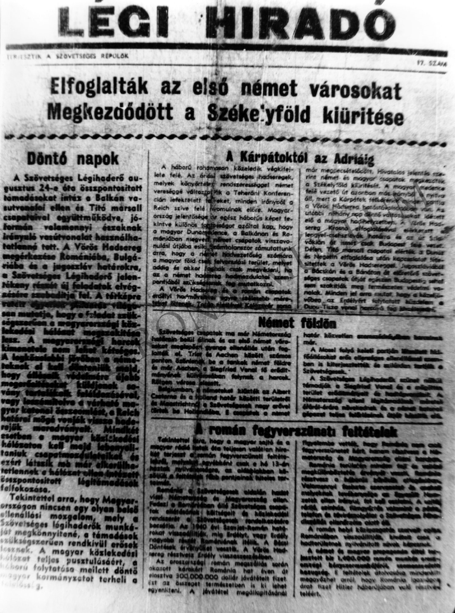 Légi Híradó c. lap 1944. 17. szám (Rippl-Rónai Múzeum CC BY-NC-SA)