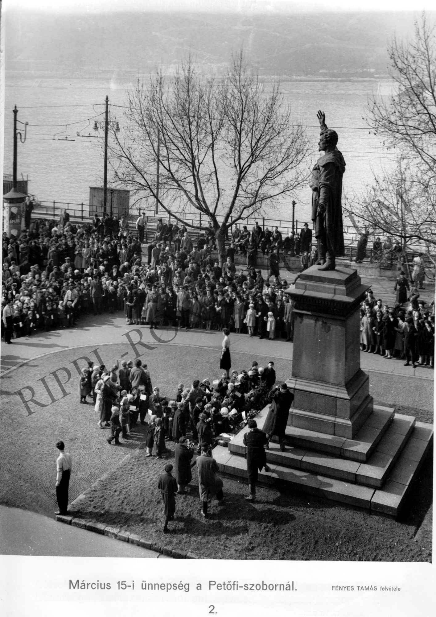 Március 15-i ünnepség a budapesti Petőfi-szobornál (Rippl-Rónai Múzeum CC BY-NC-SA)