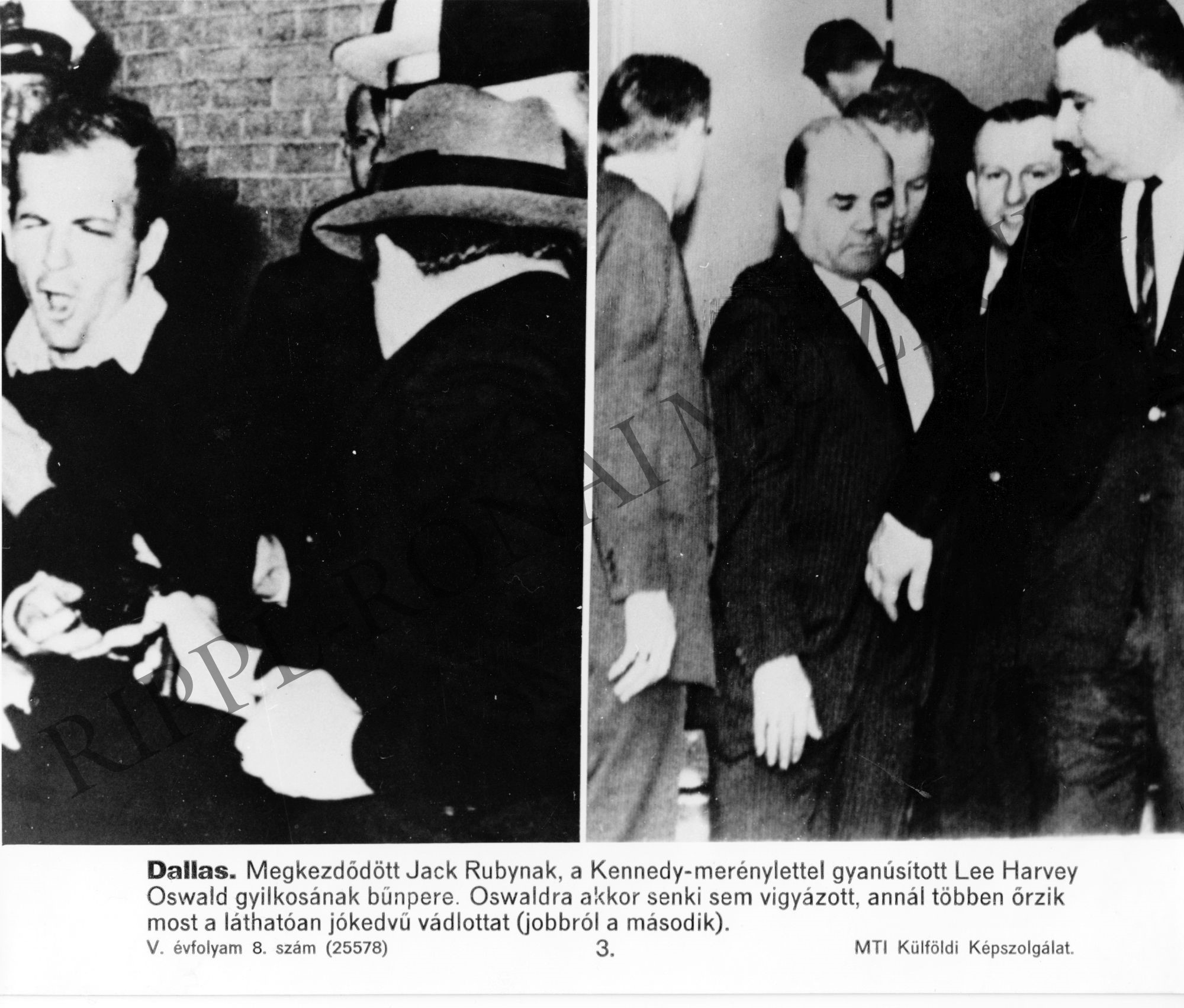 Megkezdődött Jack Rubynak, a Kennedy-merénylettel gyanúsított Lee Harvey Oswald gyilkosának bűnpere. (Rippl-Rónai Múzeum CC BY-NC-SA)