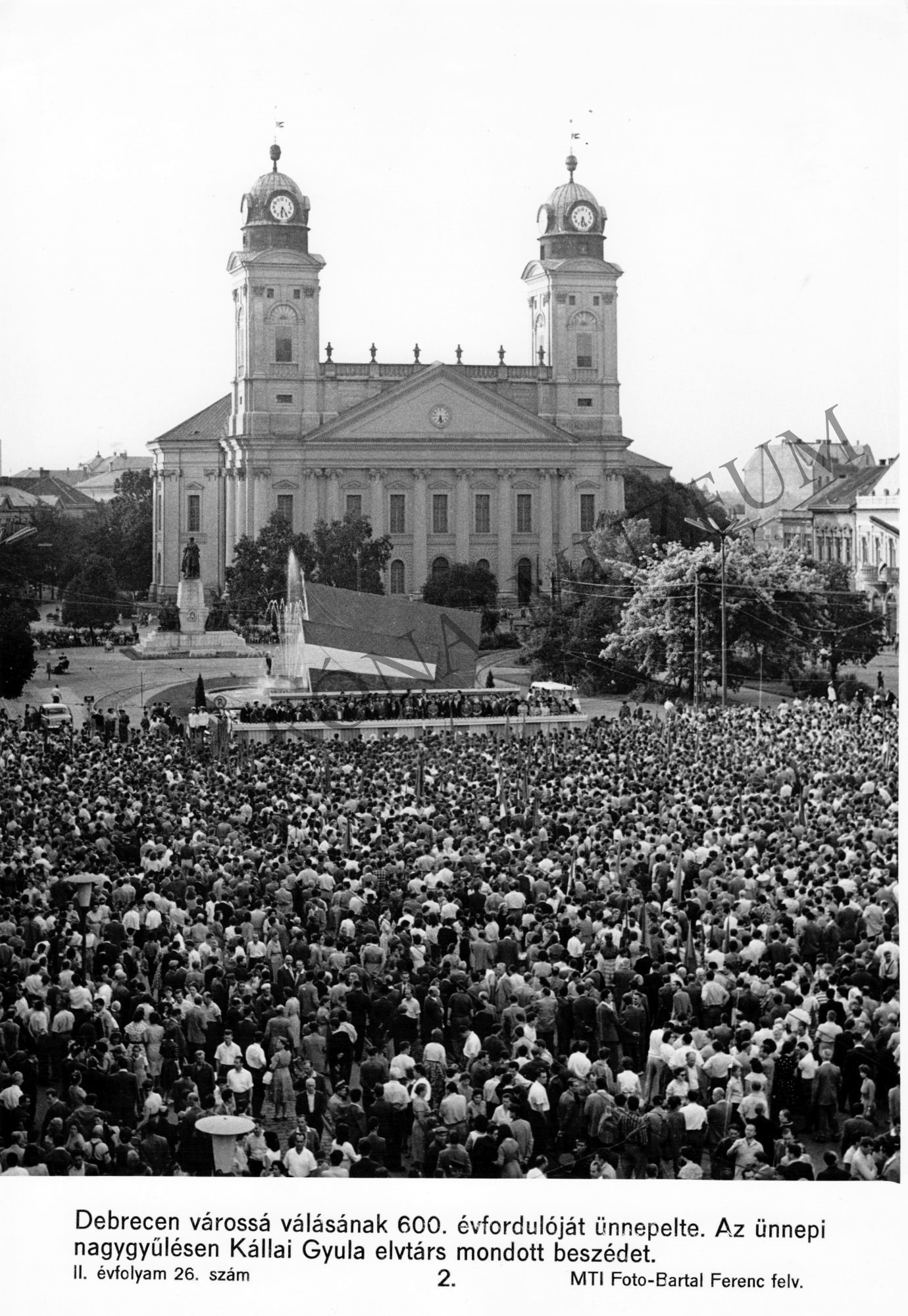 Nagygyűlés Debrecen várossá válásának 600. évfordulóján (Rippl-Rónai Múzeum CC BY-NC-SA)