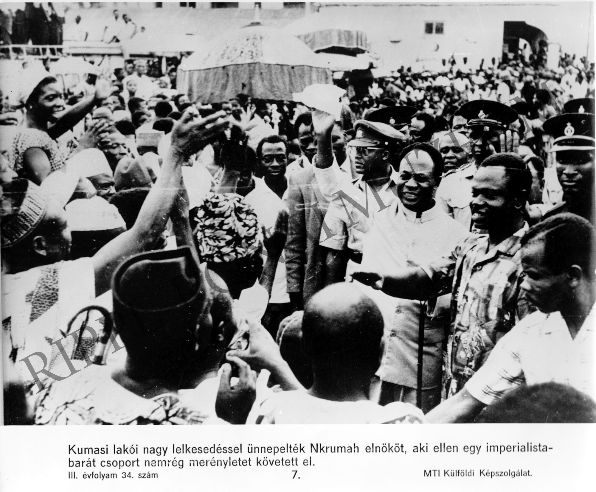Nkrumah, ghanai elnök ünneplése Kumasiban (Rippl-Rónai Múzeum CC BY-NC-SA)