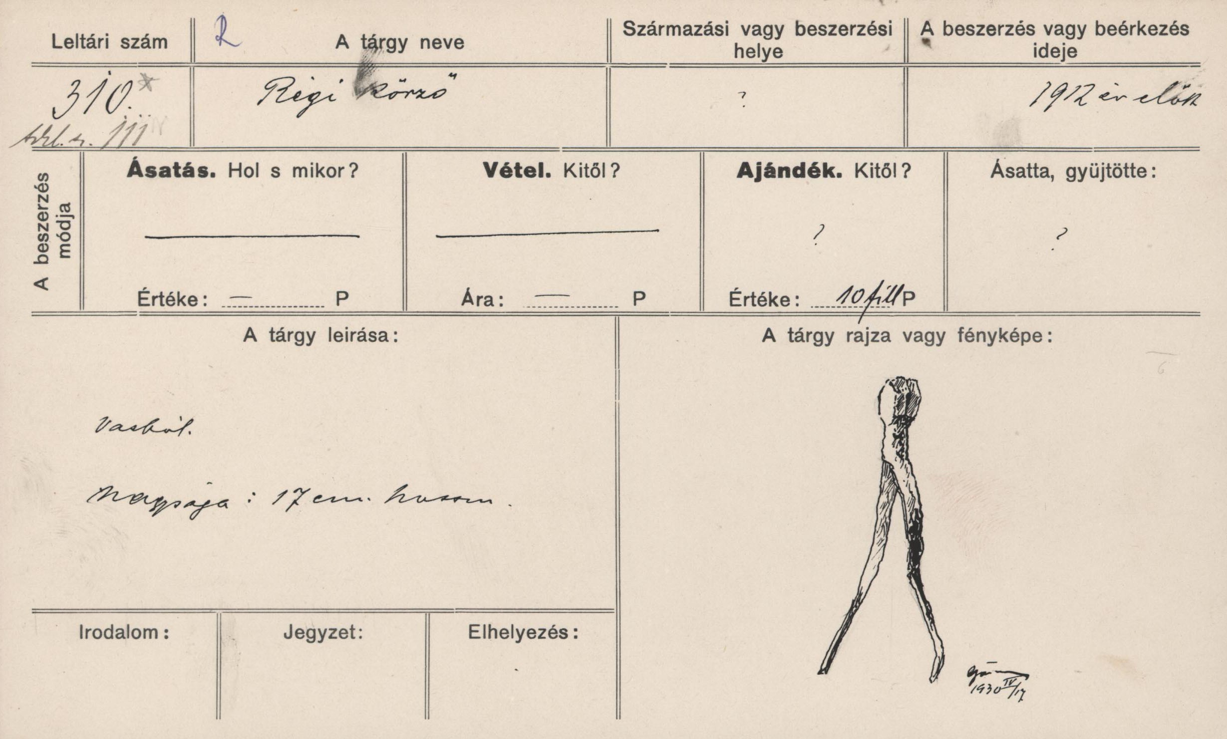 Régi körző (Rippl-Rónai Múzeum CC BY-NC-ND)