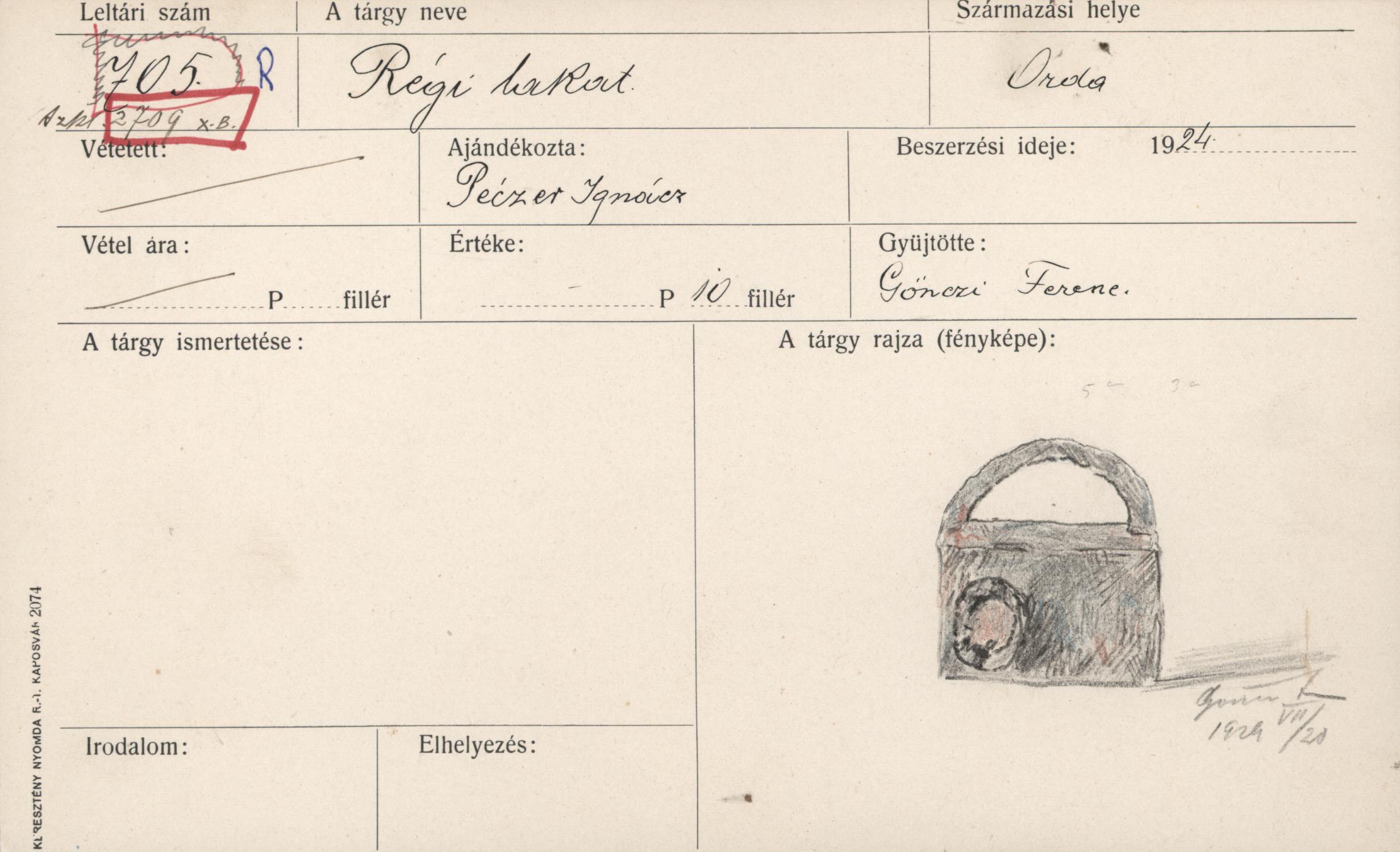 Régi lakat (Rippl-Rónai Múzeum CC BY-NC-ND)