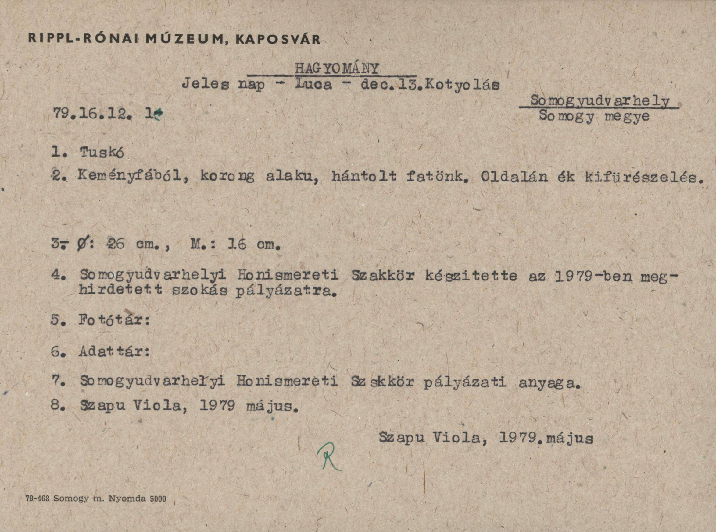 Tuskó lucanapi szokáshoz (Rippl-Rónai Múzeum CC BY-NC-ND)