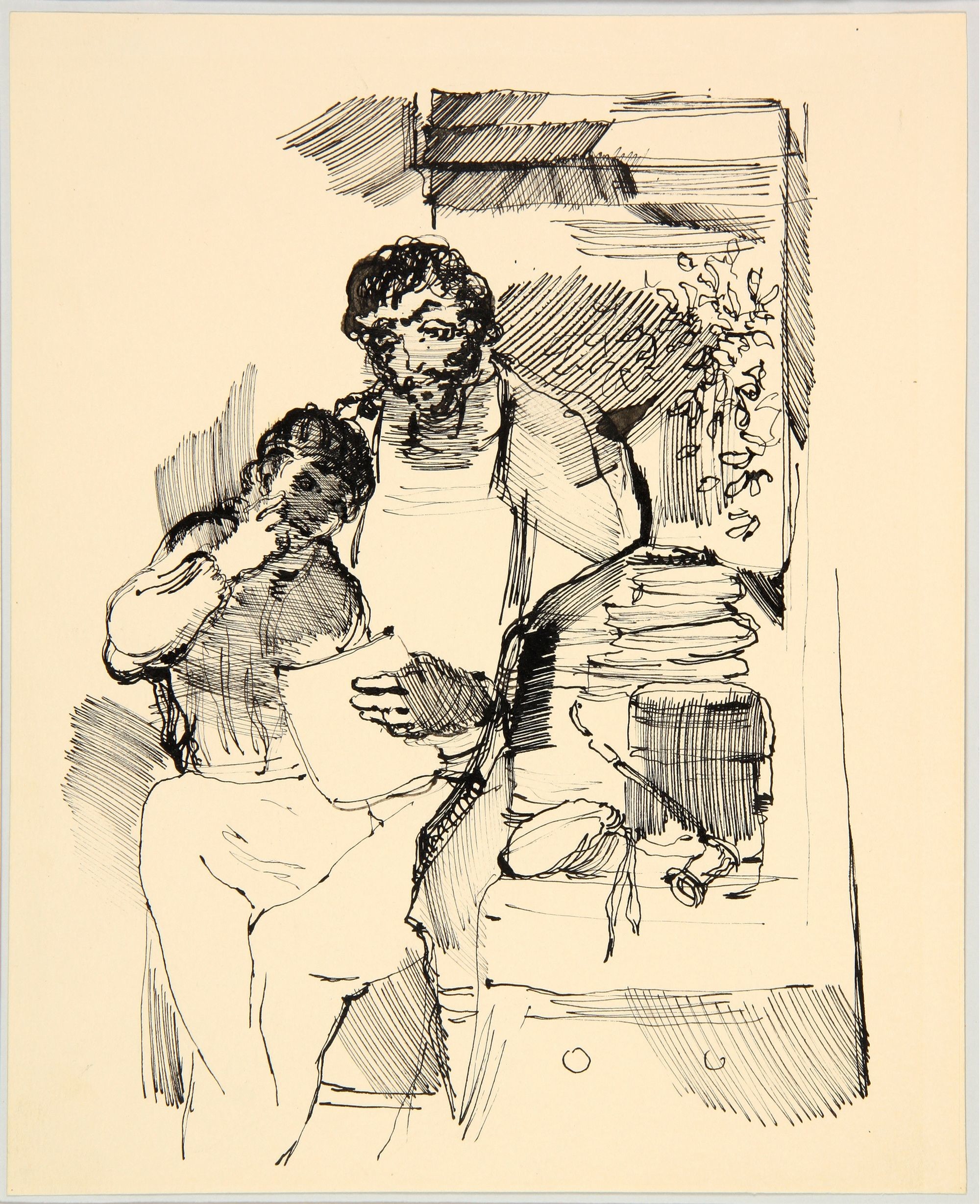 A gyermek Berzsenyi édesapjával (Rippl-Rónai Múzeum CC BY-NC-SA)