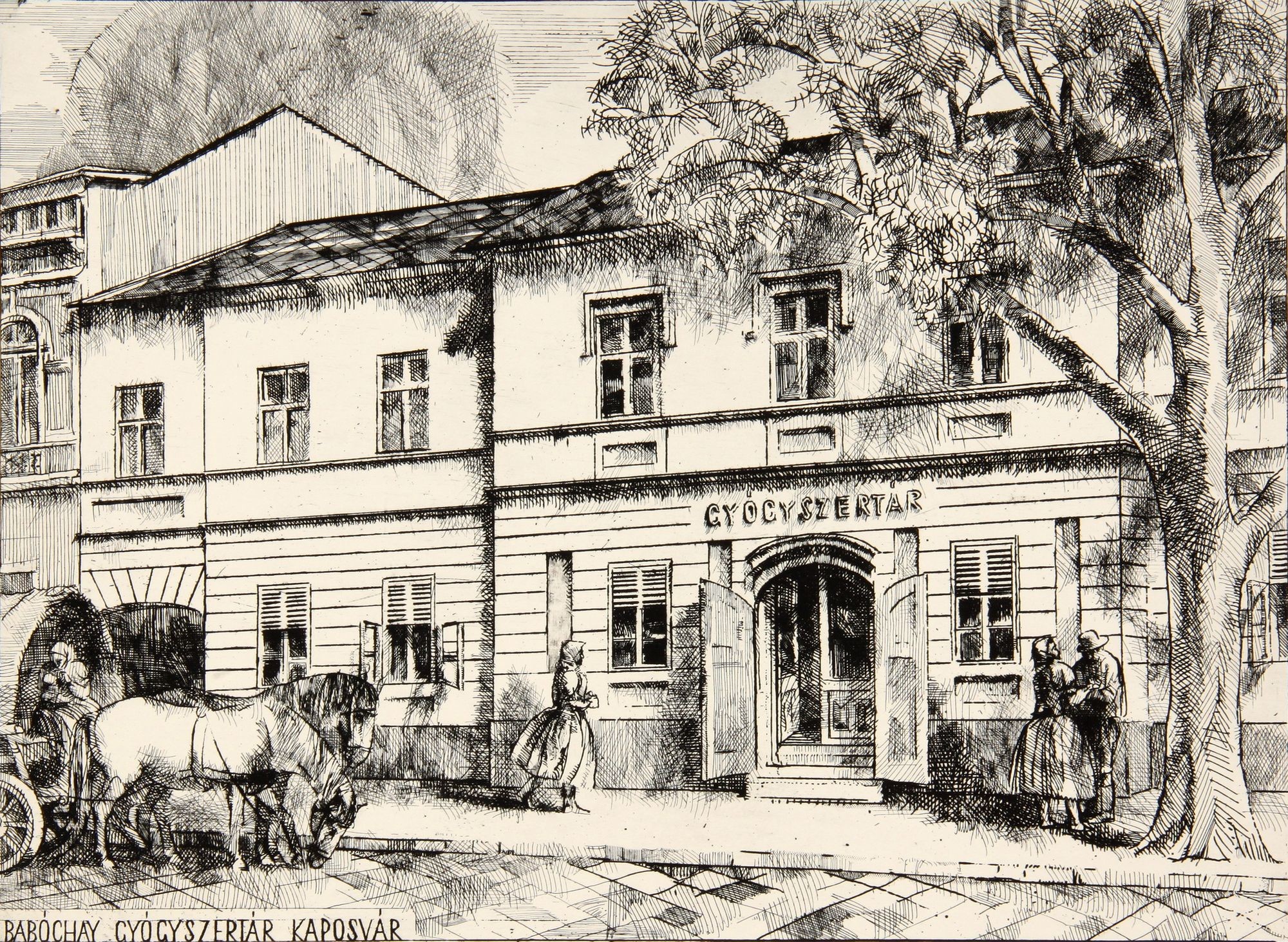 A kaposvári Babóckay Gyógyszertár (Rippl-Rónai Múzeum CC BY-NC-SA)