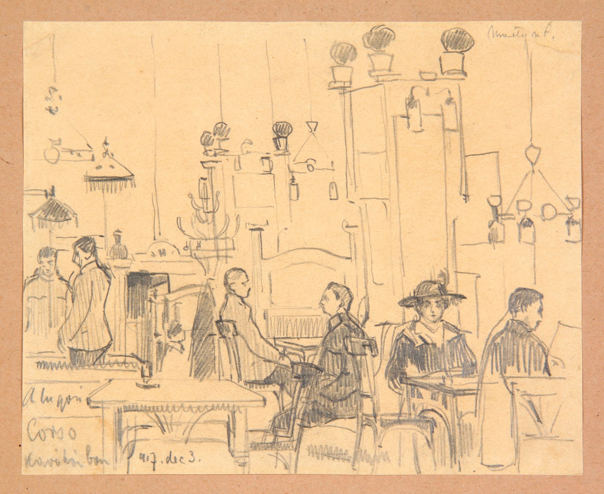 A lugosi corsó kávéházban (Rippl-Rónai Múzeum CC BY-NC-SA)