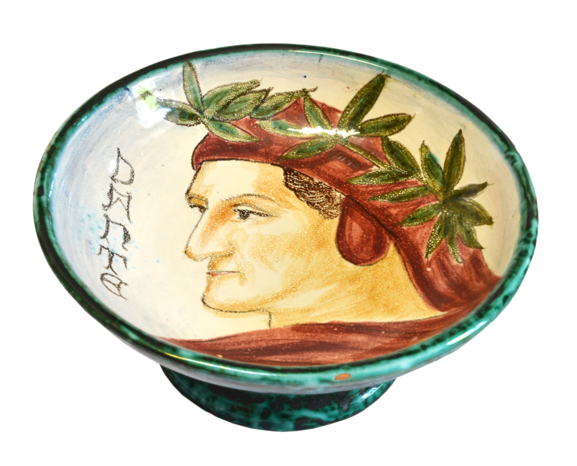 "Antik" tálka (reneszánsz fejes/Dante (Rippl-Rónai Múzeum CC BY-NC-SA)