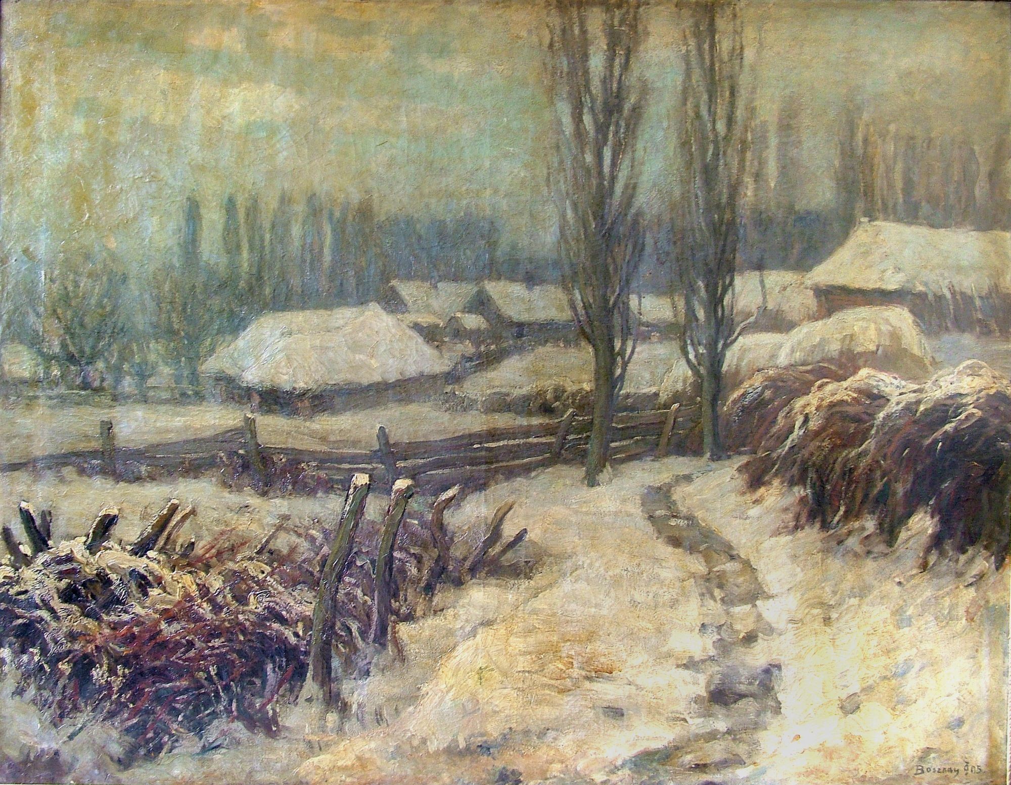 Falu télen (Rippl-Rónai Múzeum CC BY-NC-ND)